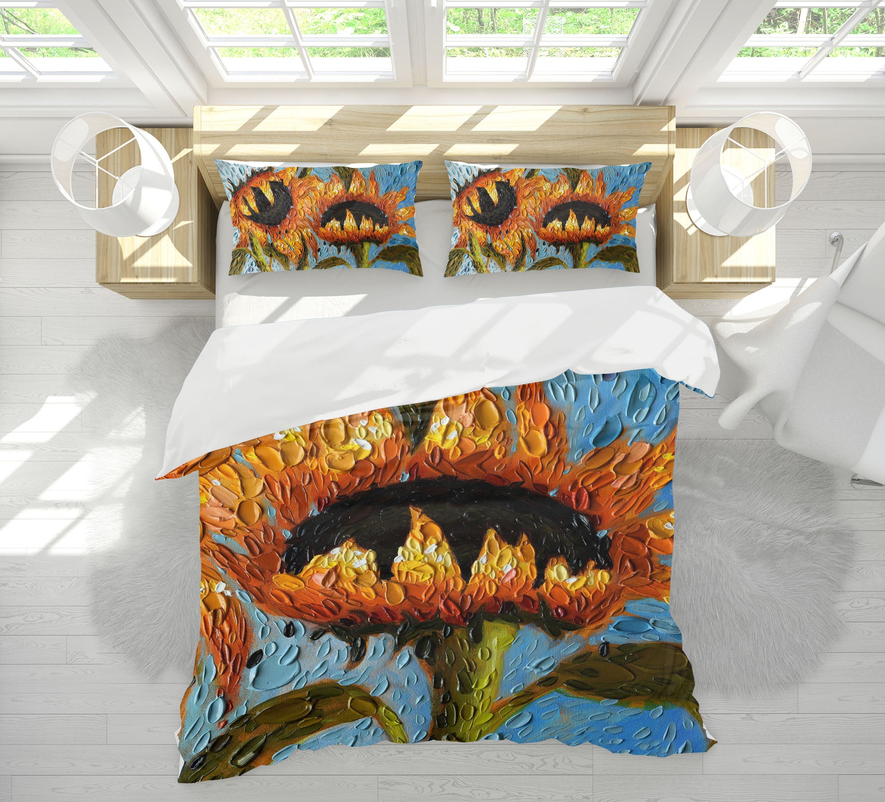 3D Serenity Sunflowers 2118 Dena Tollefson bedding Bed Pillowcases Quilt