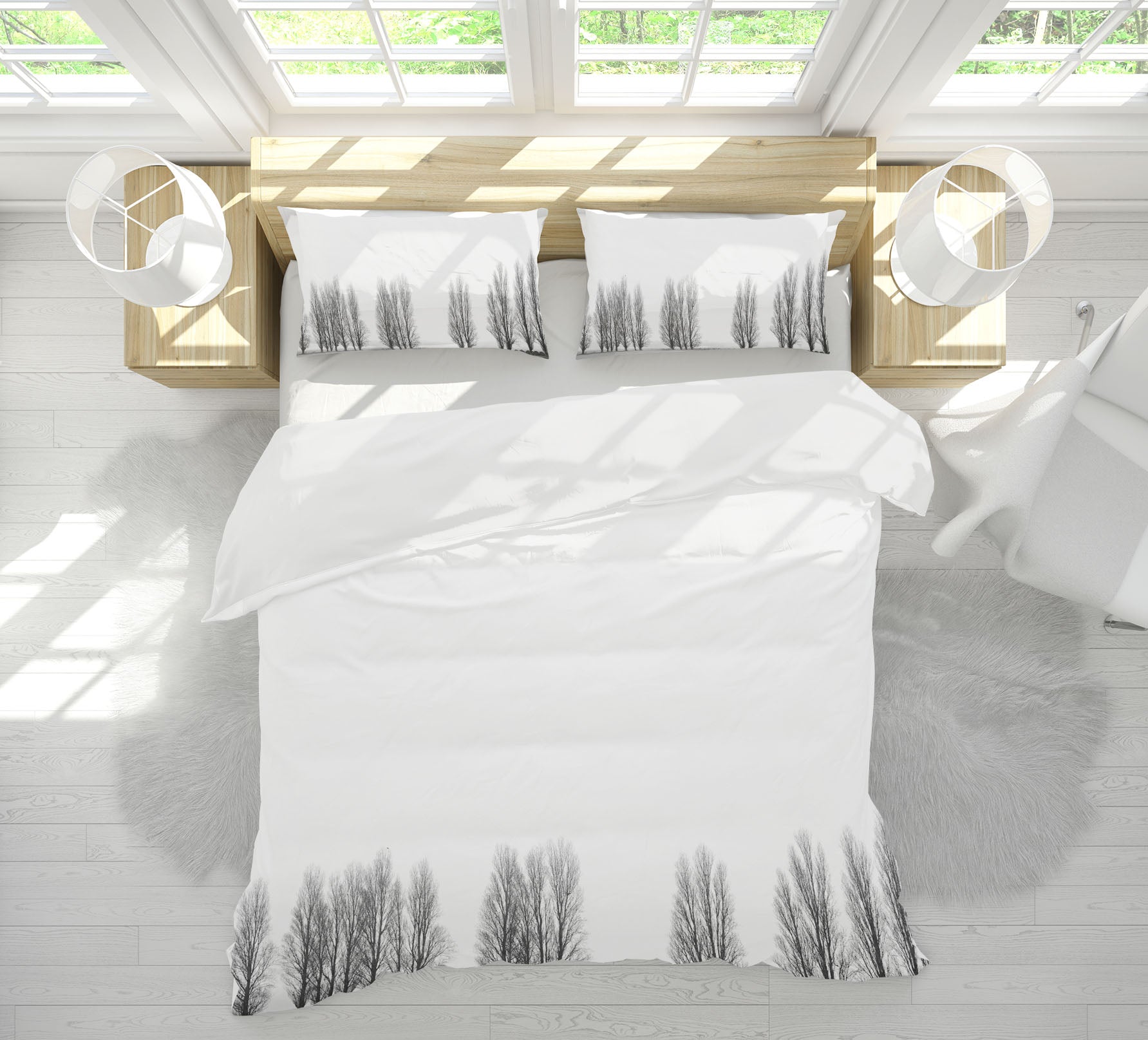 3D White Forest 2117 Marco Carmassi Bedding Bed Pillowcases Quilt