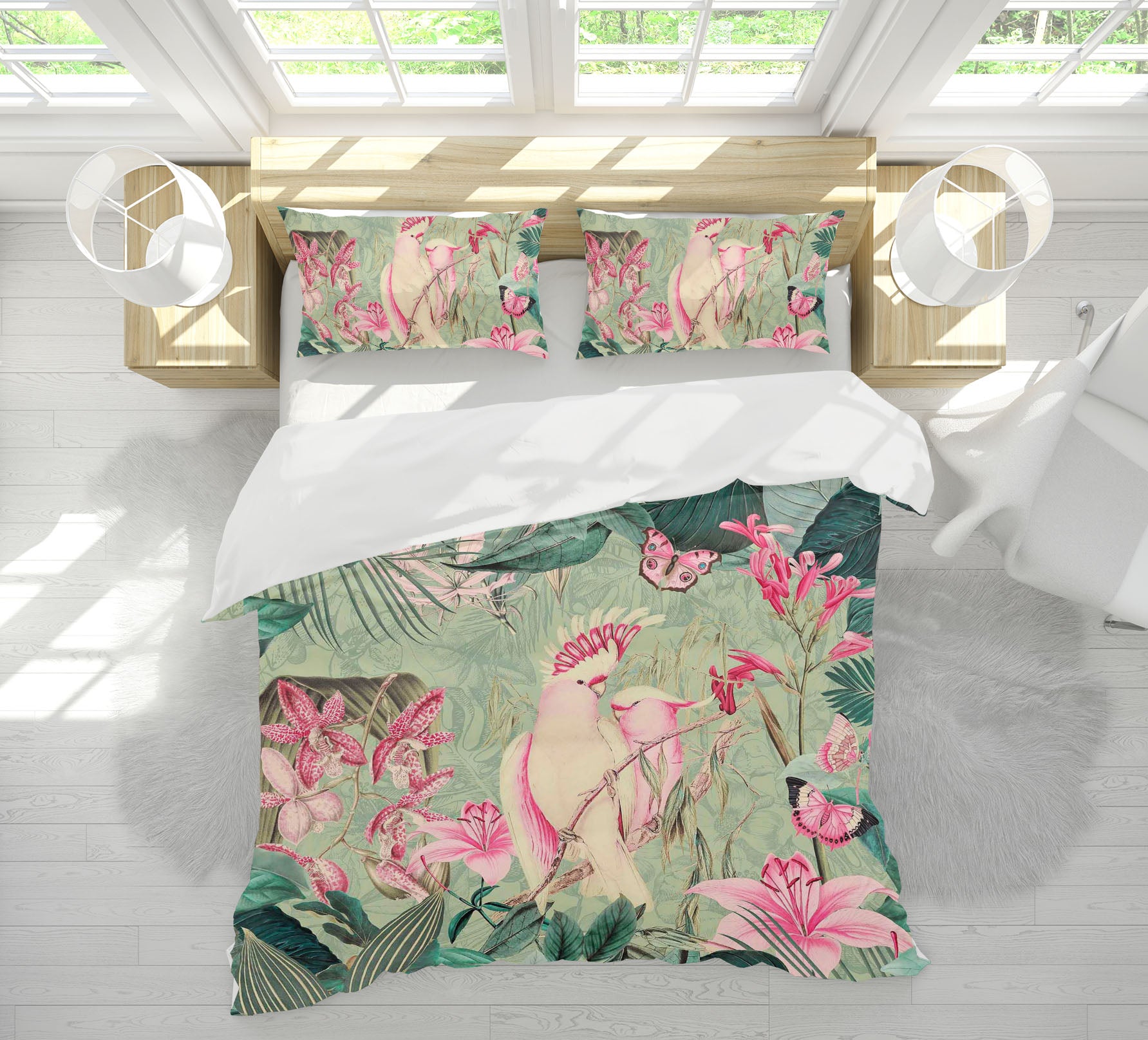 3D Cockatoos And Butterflies 2110 Andrea haase Bedding Bed Pillowcases Quilt