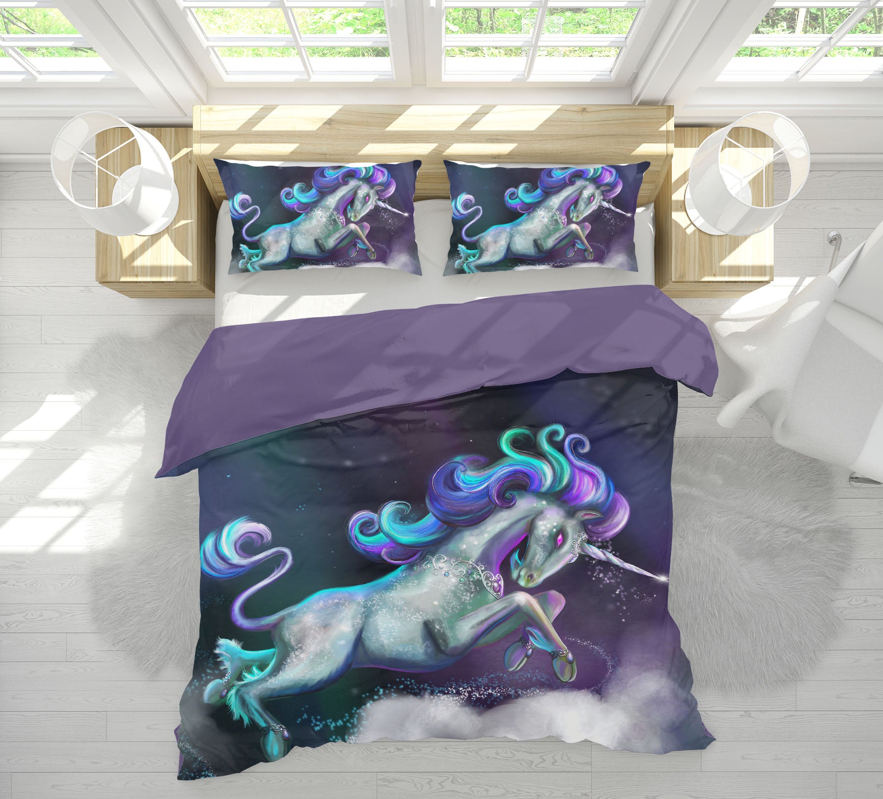 3D Cute Unicorn 114 Rose Catherine Khan Bedding Bed Pillowcases Quilt