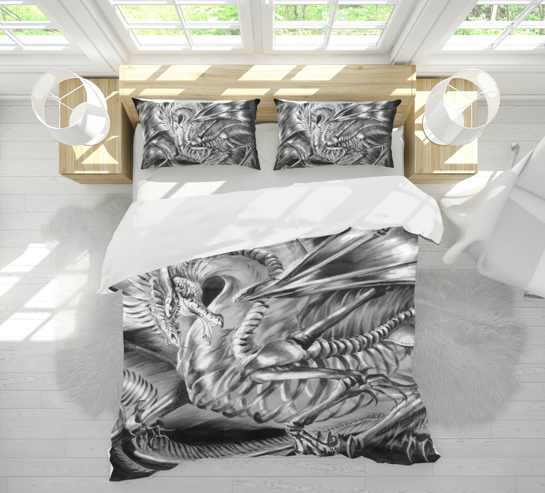 3D Gray Dragon 8311 Ruth Thompson Bedding Bed Pillowcases Quilt Cover Duvet Cover