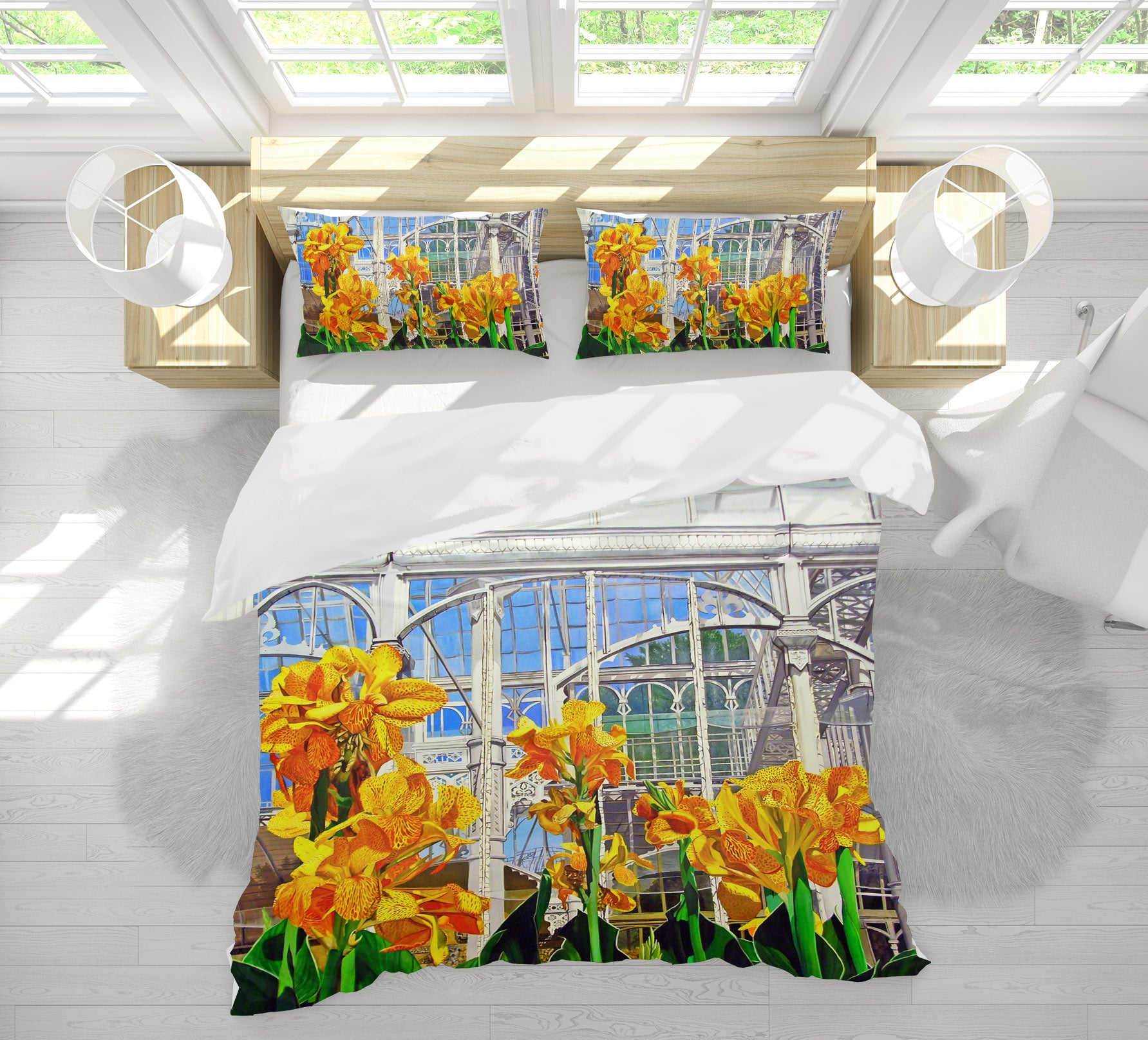 3D Yellow Flowers 11067 Matthew Holden Bates Bedding Bed Pillowcases Quilt