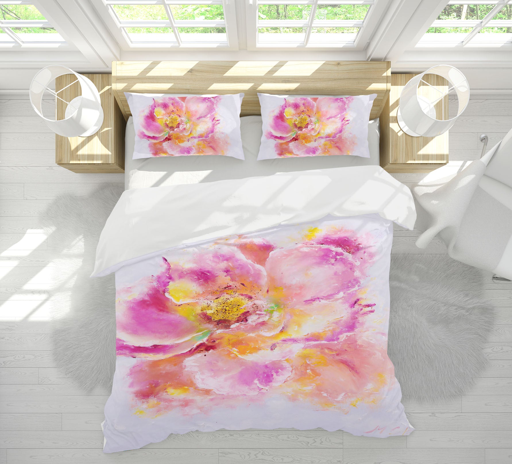3D Watercolor Pink Flowers 568 Skromova Marina Bedding Bed Pillowcases Quilt