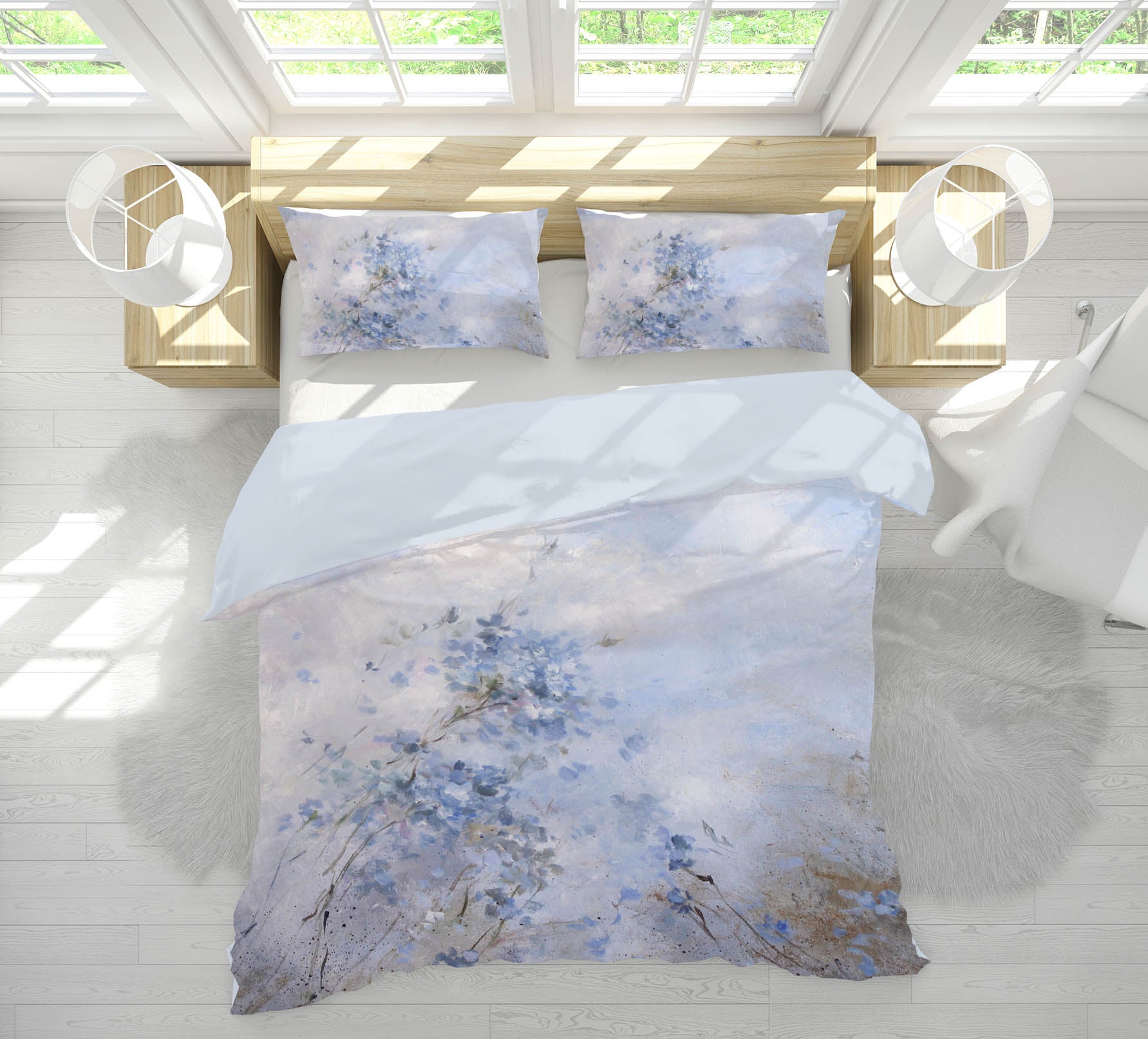 3D Blue Petals 126 Debi Coules Bedding Bed Pillowcases Quilt