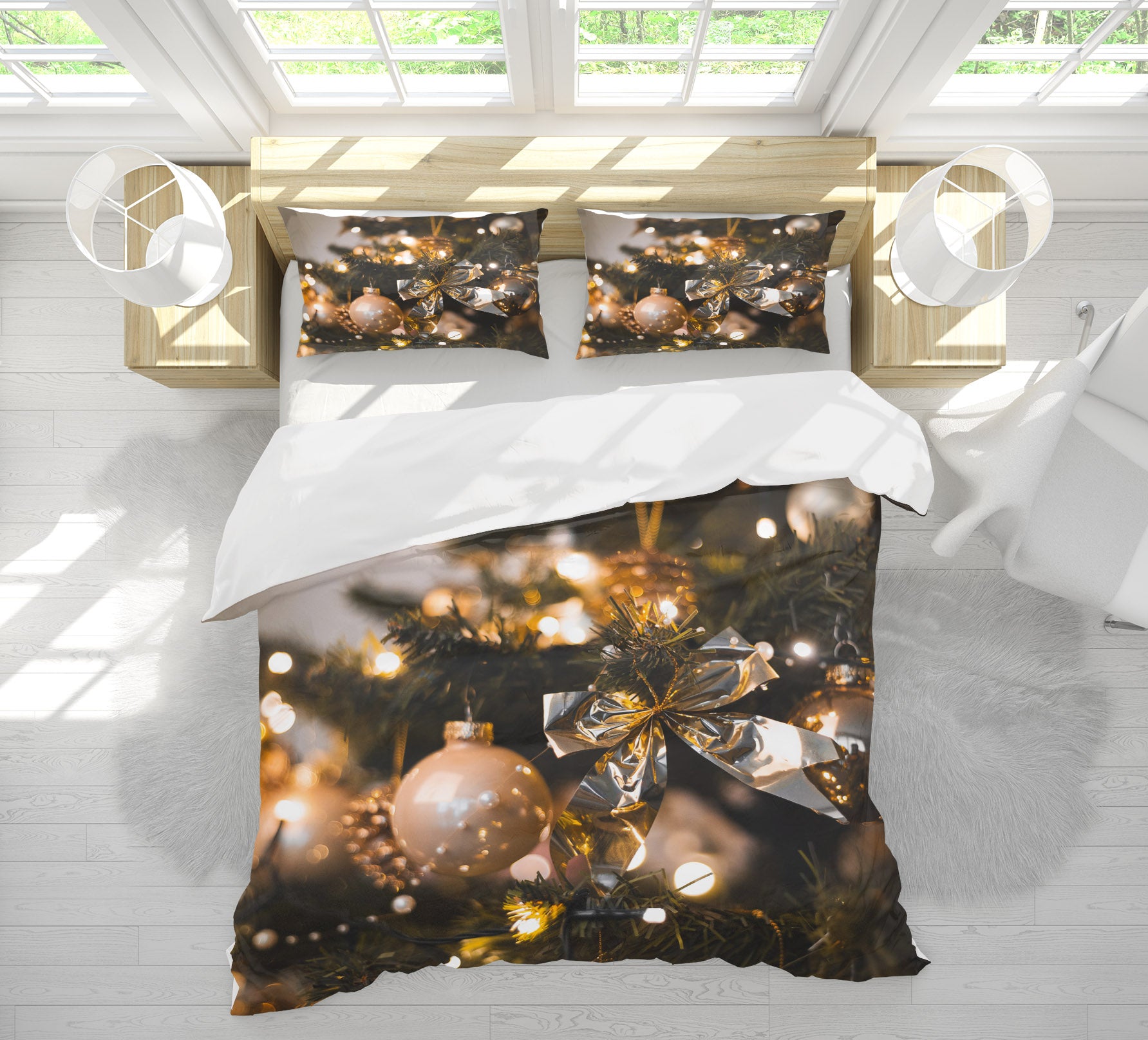 3D Ball Ball Bow Pendant 52214 Christmas Quilt Duvet Cover Xmas Bed Pillowcases
