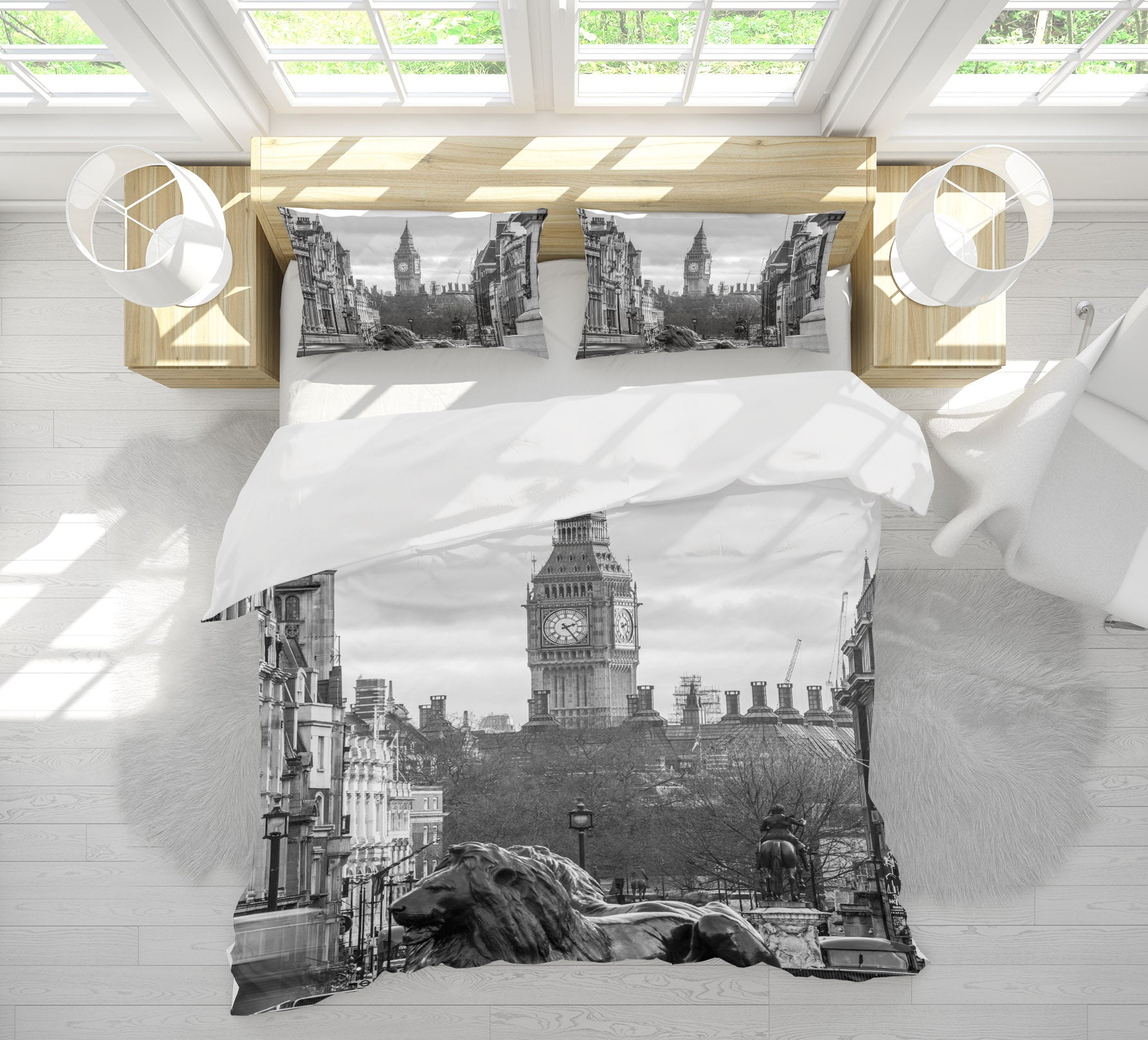 3D Grey Building Clock Tower 8638 Assaf Frank Bedding Bed Pillowcases Quilt
