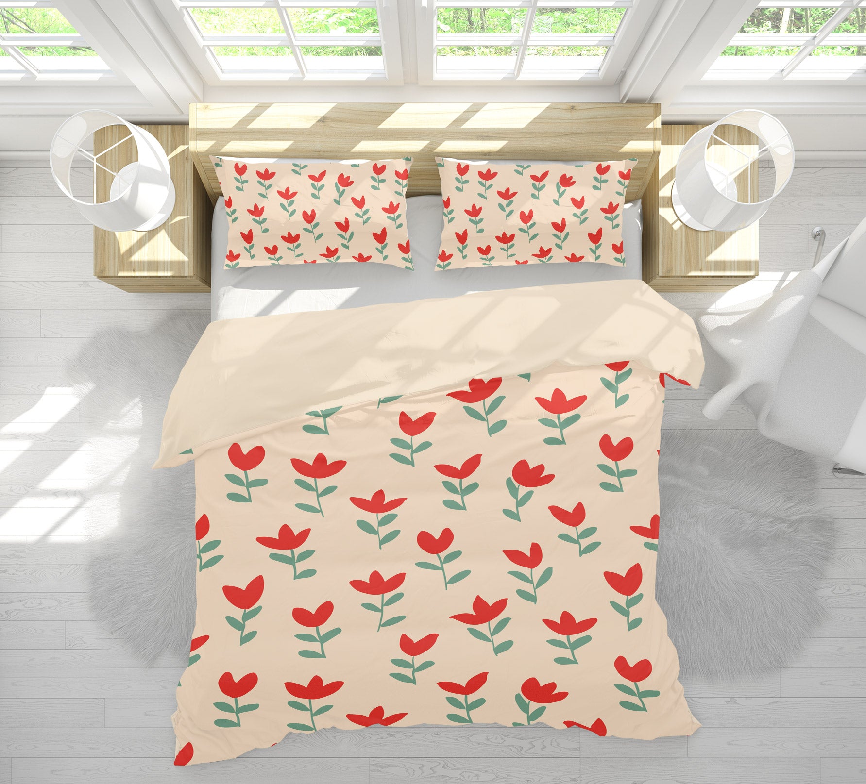 3D Cartoon Red Flower 109148 Kashmira Jayaprakash Bedding Bed Pillowcases Quilt