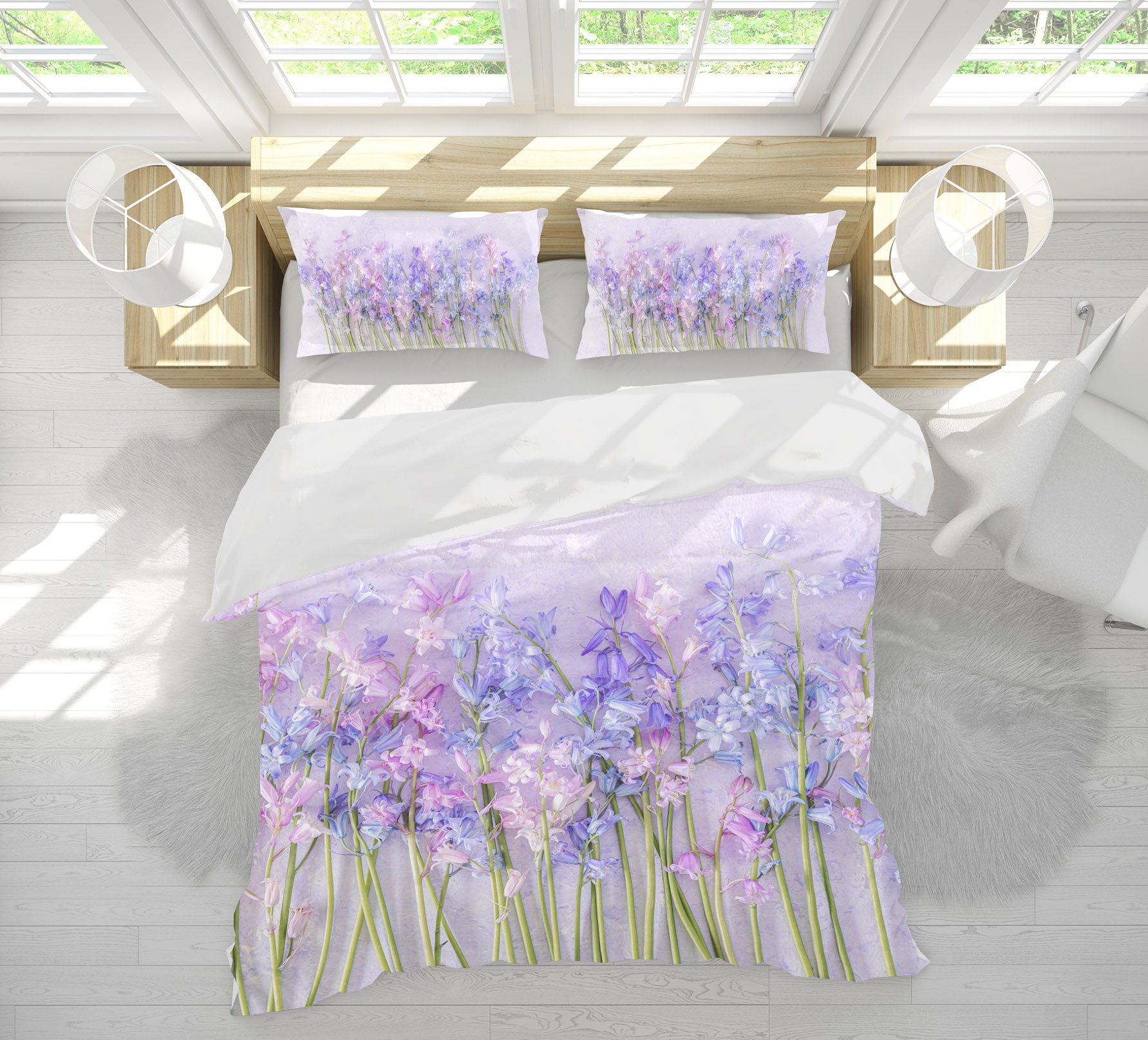 3D Purple Floral 8653 Assaf Frank Bedding Bed Pillowcases Quilt