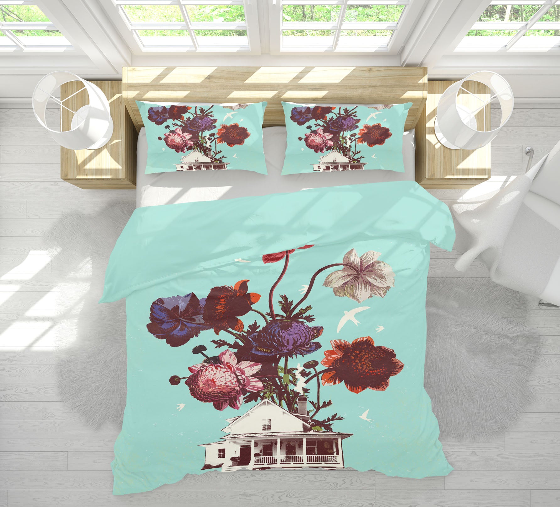 3D Flower Room 2104 Showdeer Bedding Bed Pillowcases Quilt