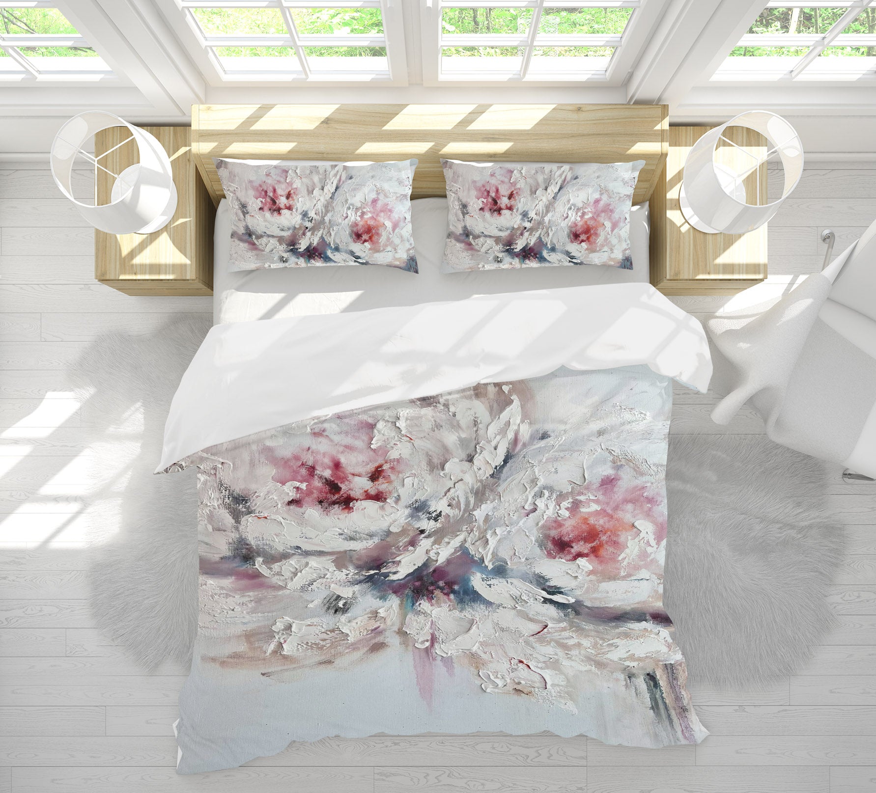 3D White Art Flower 548 Skromova Marina Bedding Bed Pillowcases Quilt