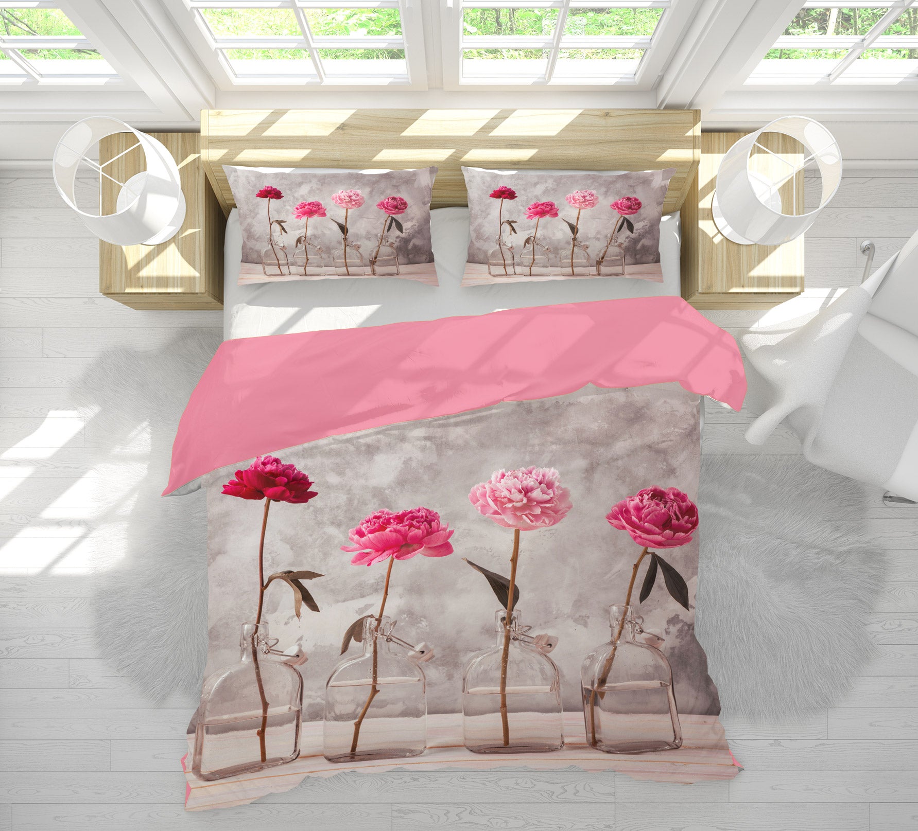 3D Red Chrysanthemum 1036 Assaf Frank Bedding Bed Pillowcases Quilt