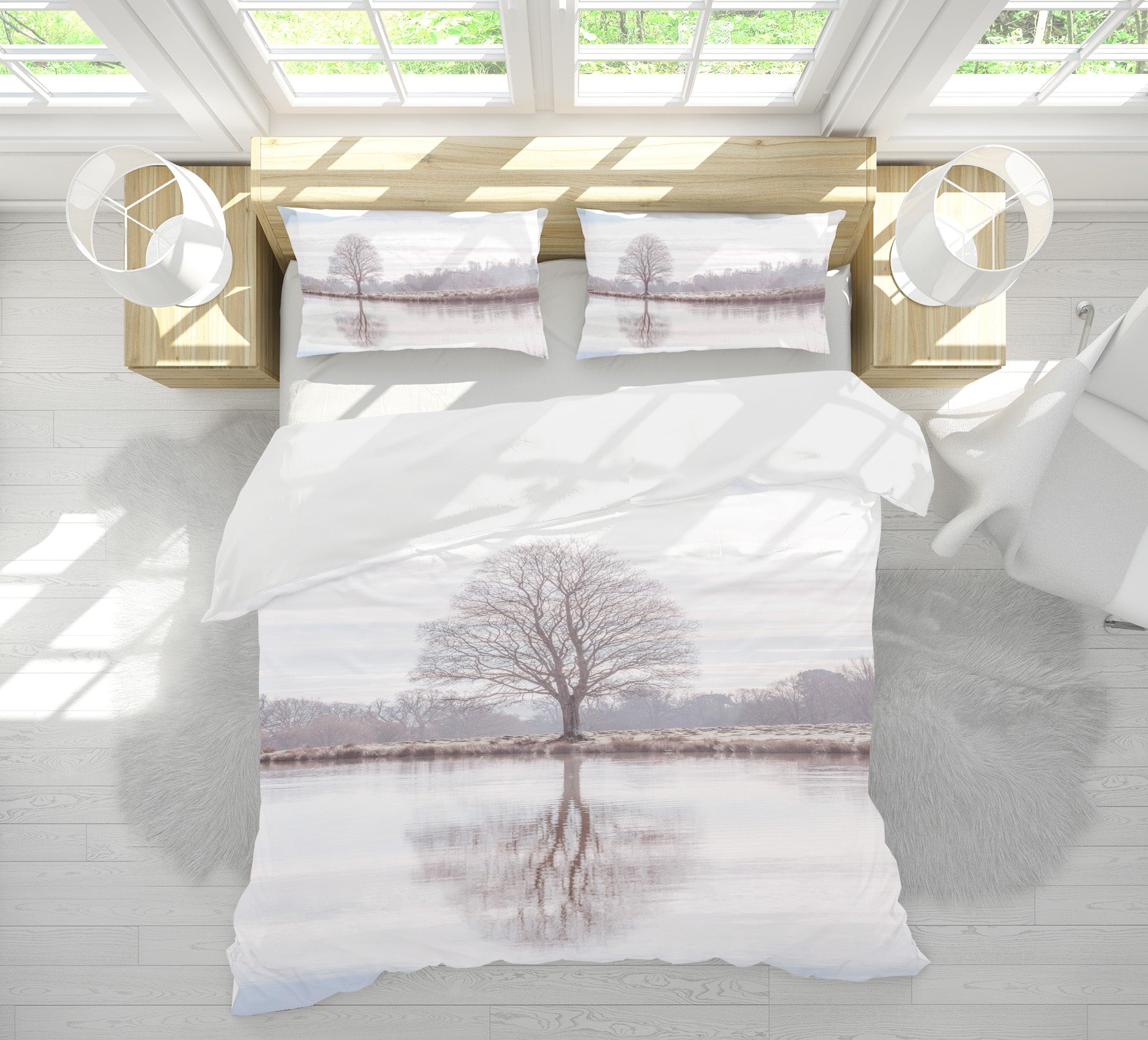 3D Grey Tree 7139 Assaf Frank Bedding Bed Pillowcases Quilt Cover Duvet Cover