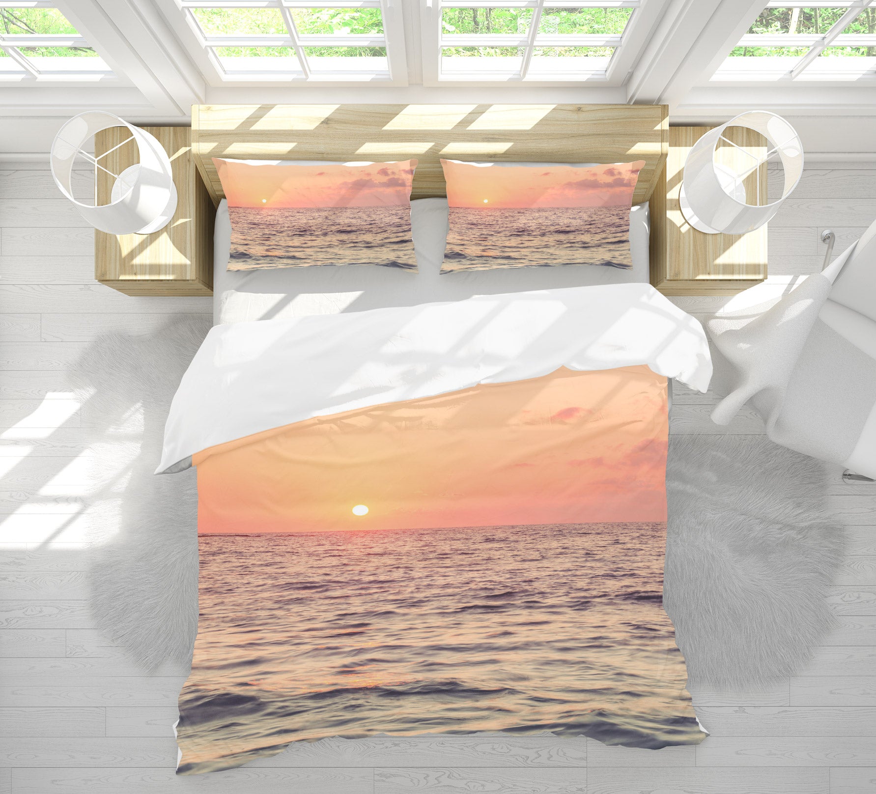 3D Sunset Sea 1046 Assaf Frank Bedding Bed Pillowcases Quilt