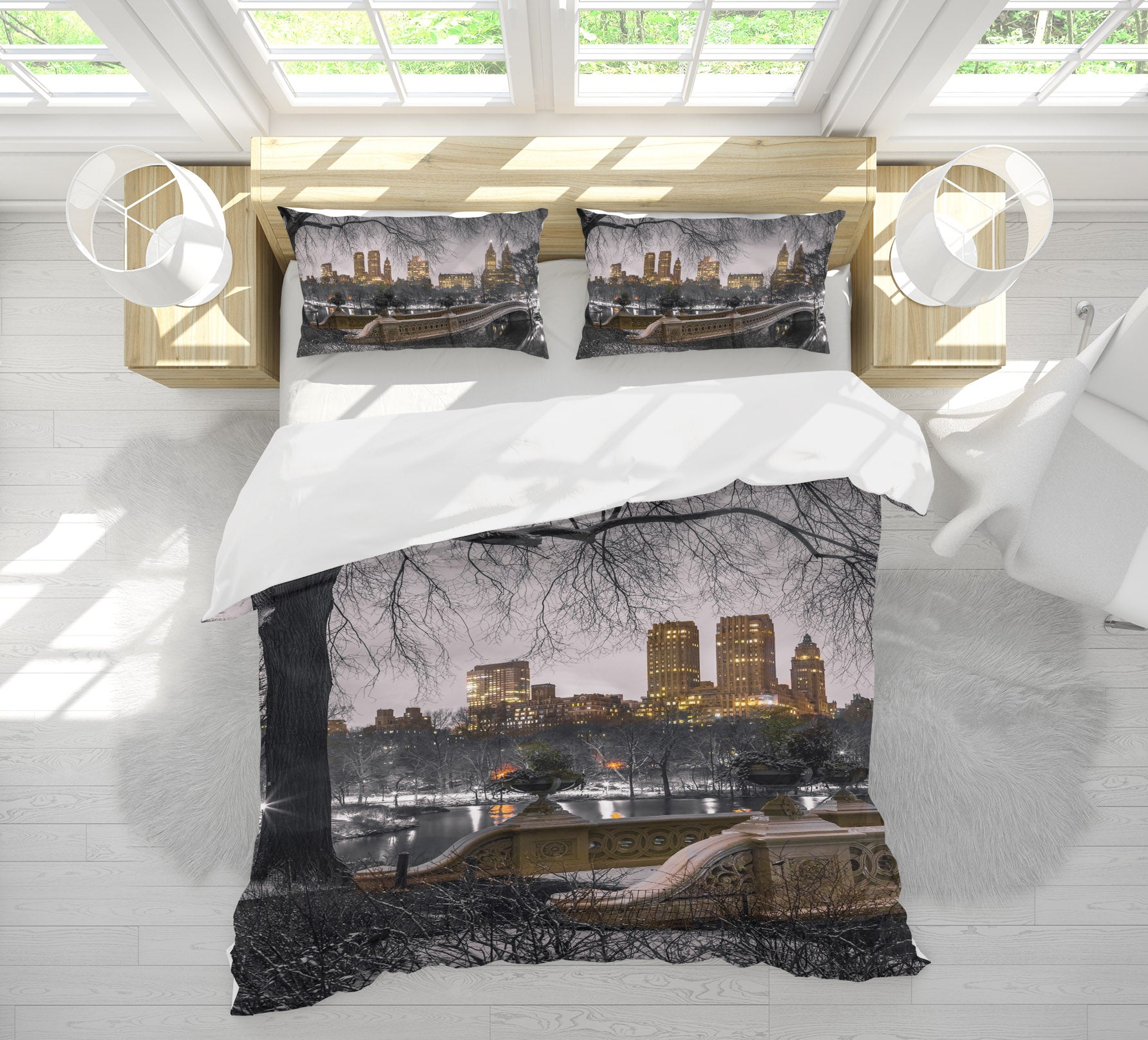 3D Building Tree Night 85126 Assaf Frank Bedding Bed Pillowcases Quilt