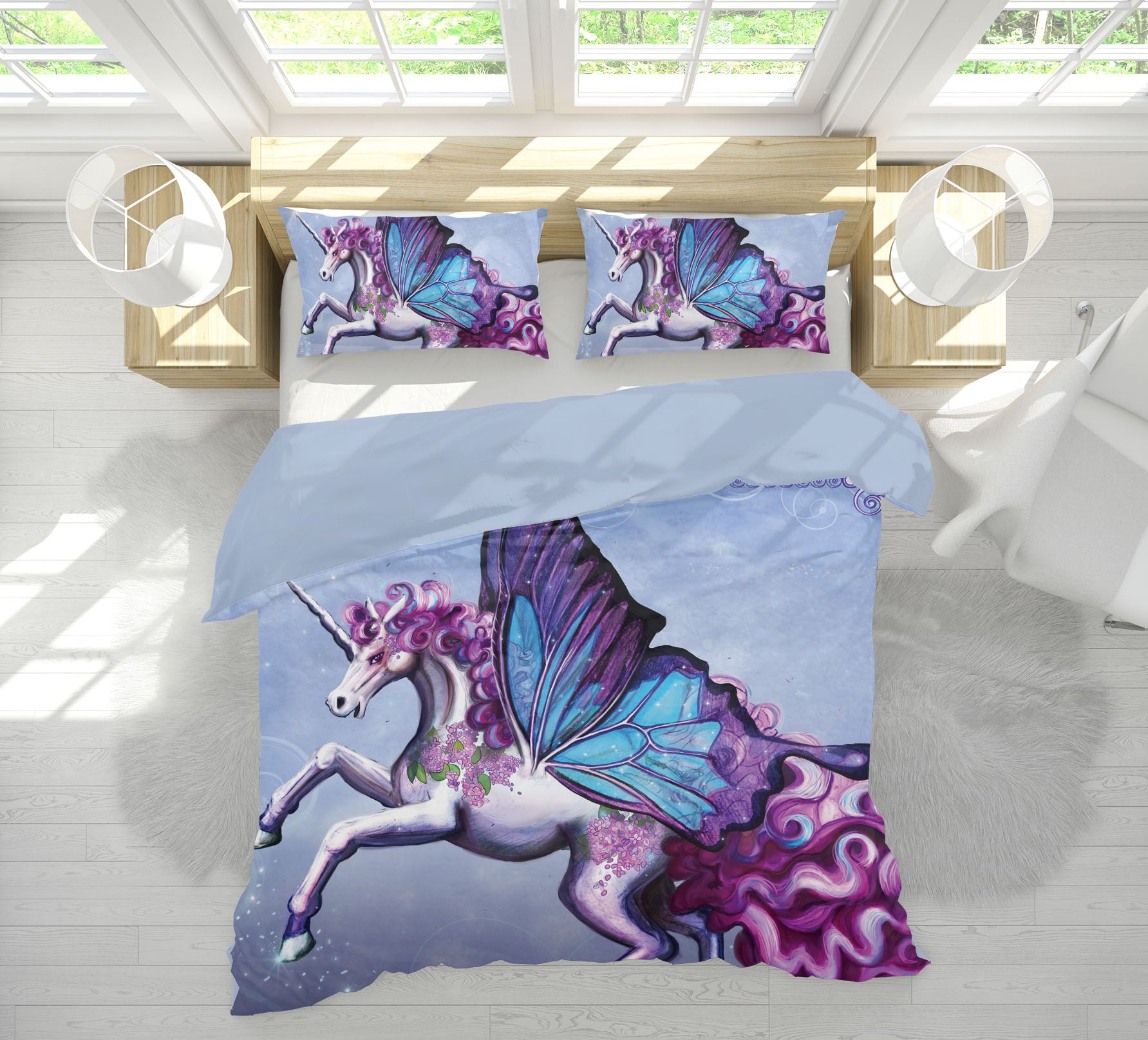 3D Wing Horse 104 Rose Catherine Khan Bedding Bed Pillowcases Quilt