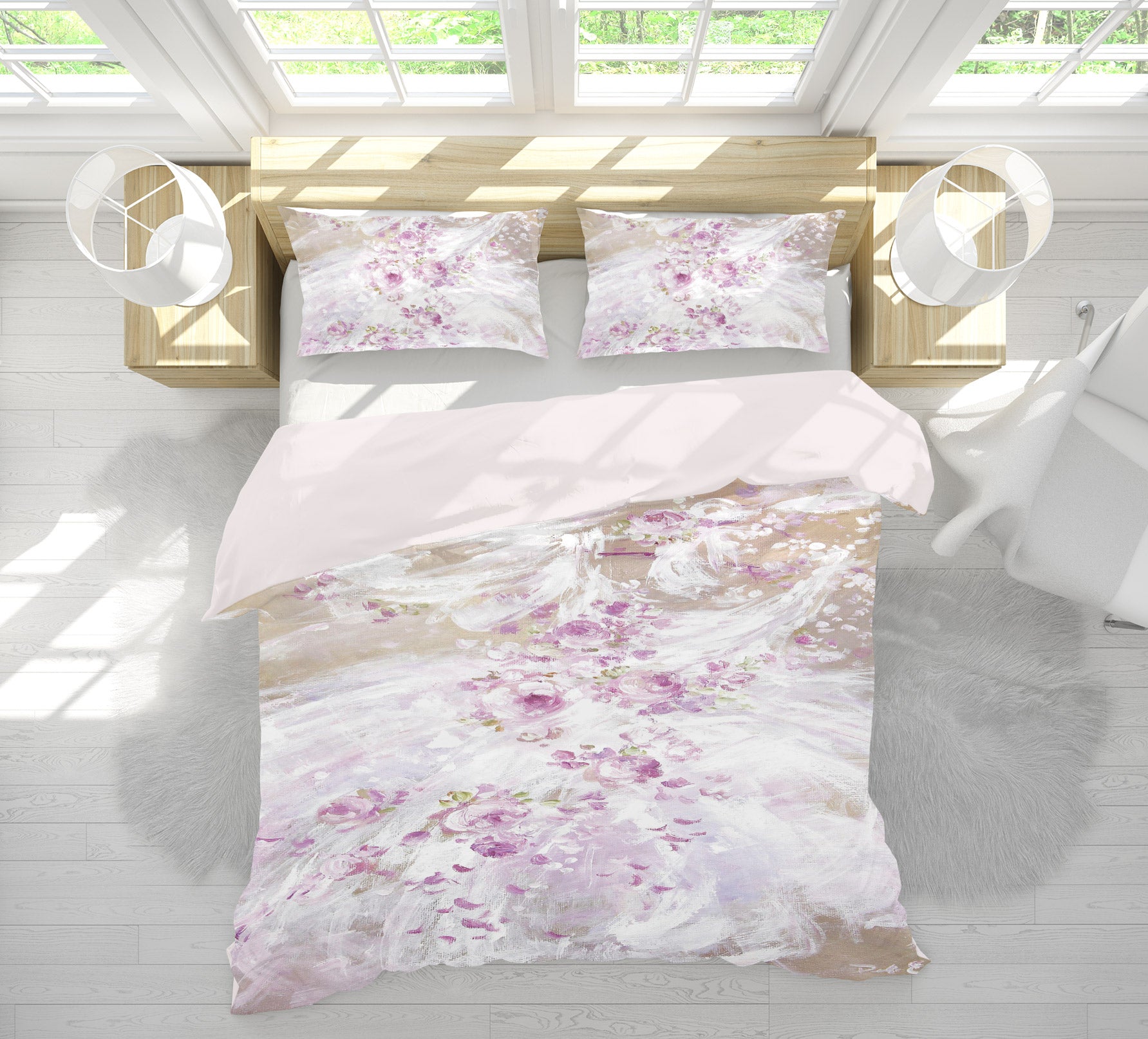 3D White Skirt Flower Vine 2152 Debi Coules Bedding Bed Pillowcases Quilt