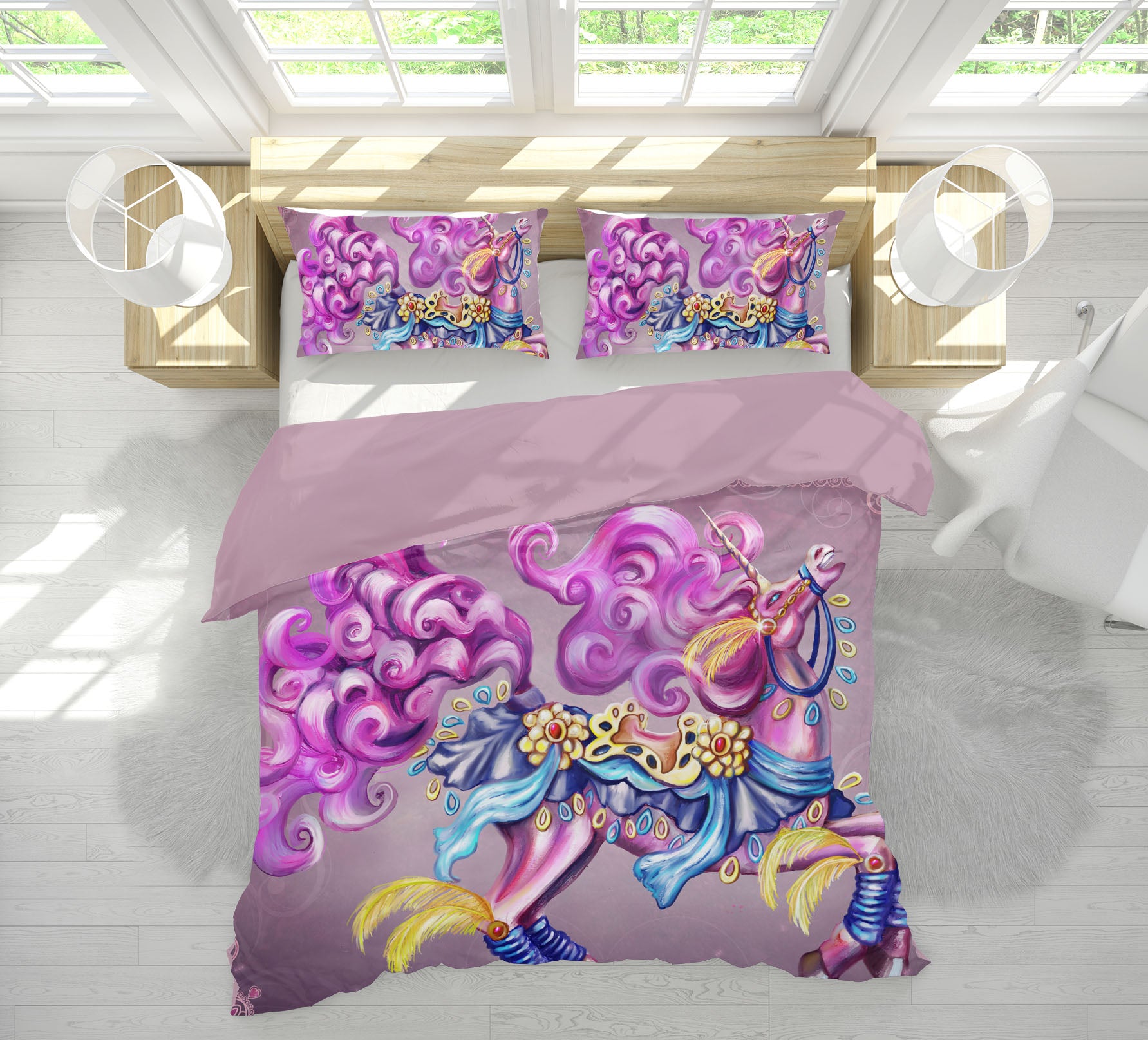 3D Purple Pet 115 Rose Catherine Khan Bedding Bed Pillowcases Quilt