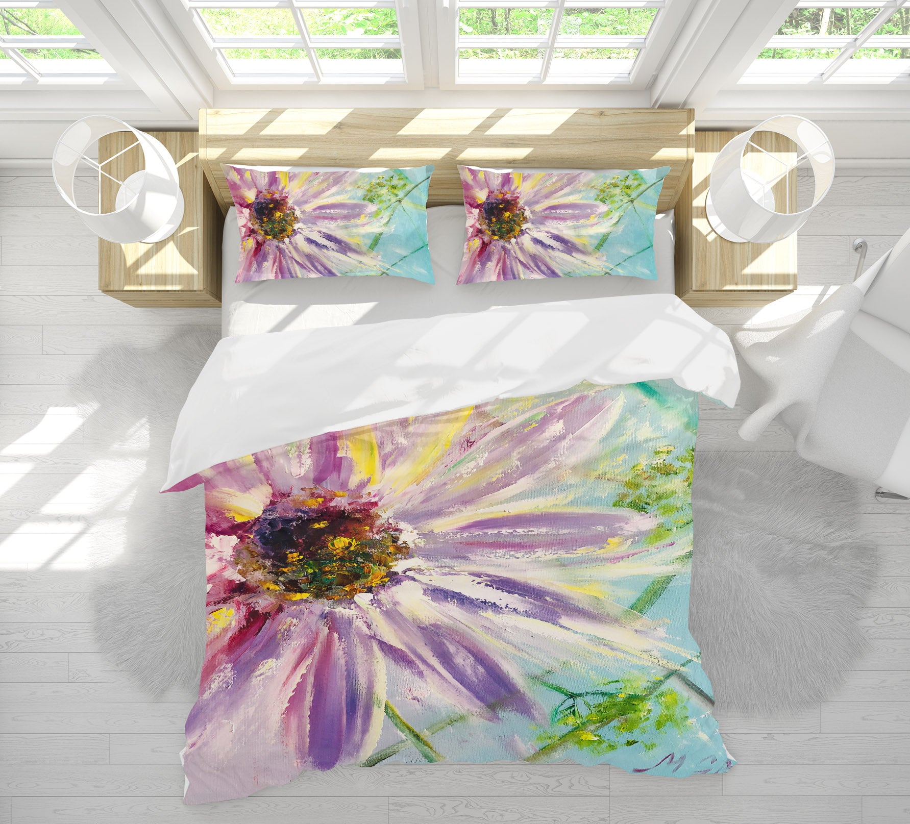 3D Purple Daisy Petals 543 Skromova Marina Bedding Bed Pillowcases Quilt