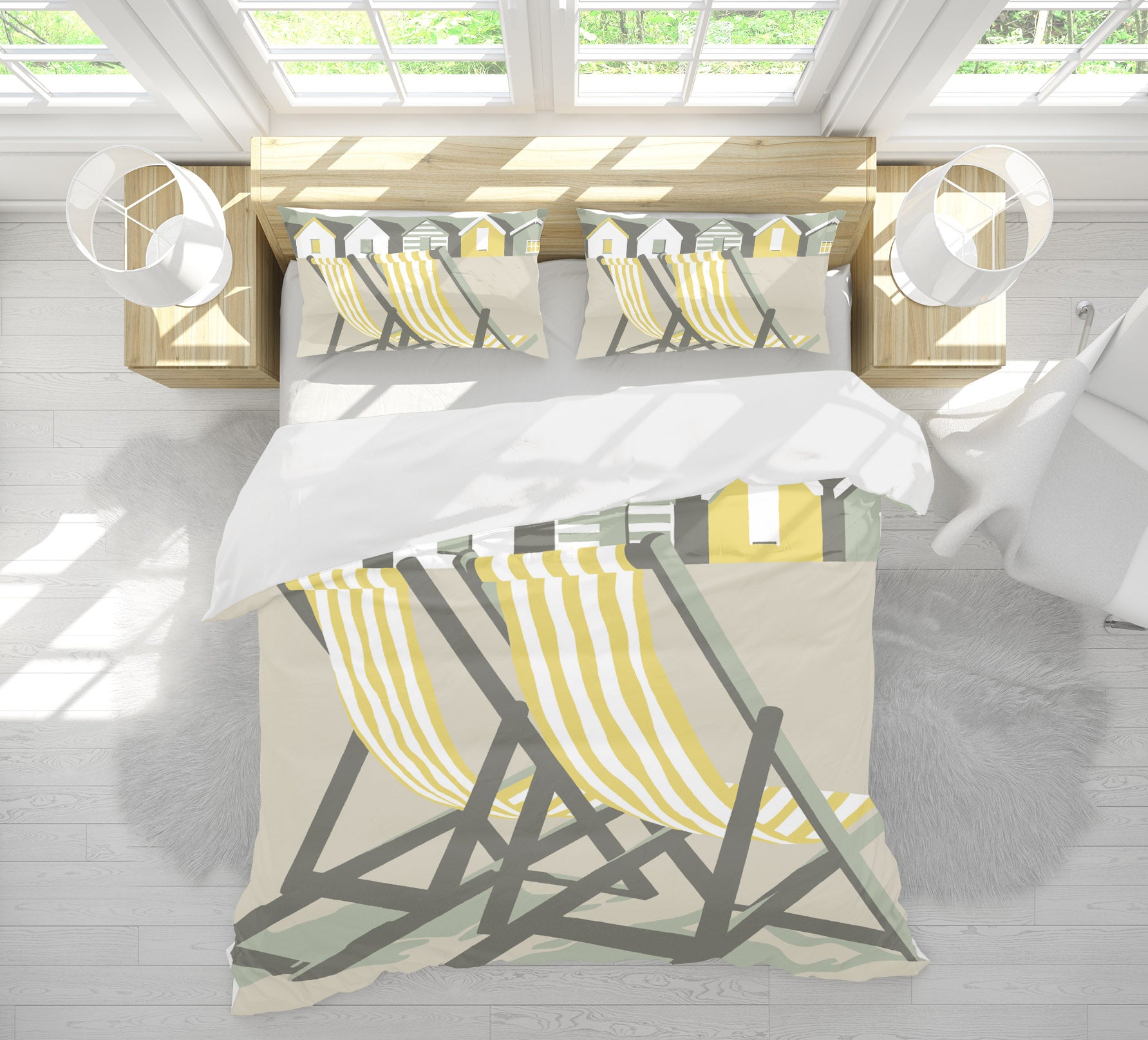 3D Southwold Deckchairs 2059 Steve Read Bedding Bed Pillowcases Quilt