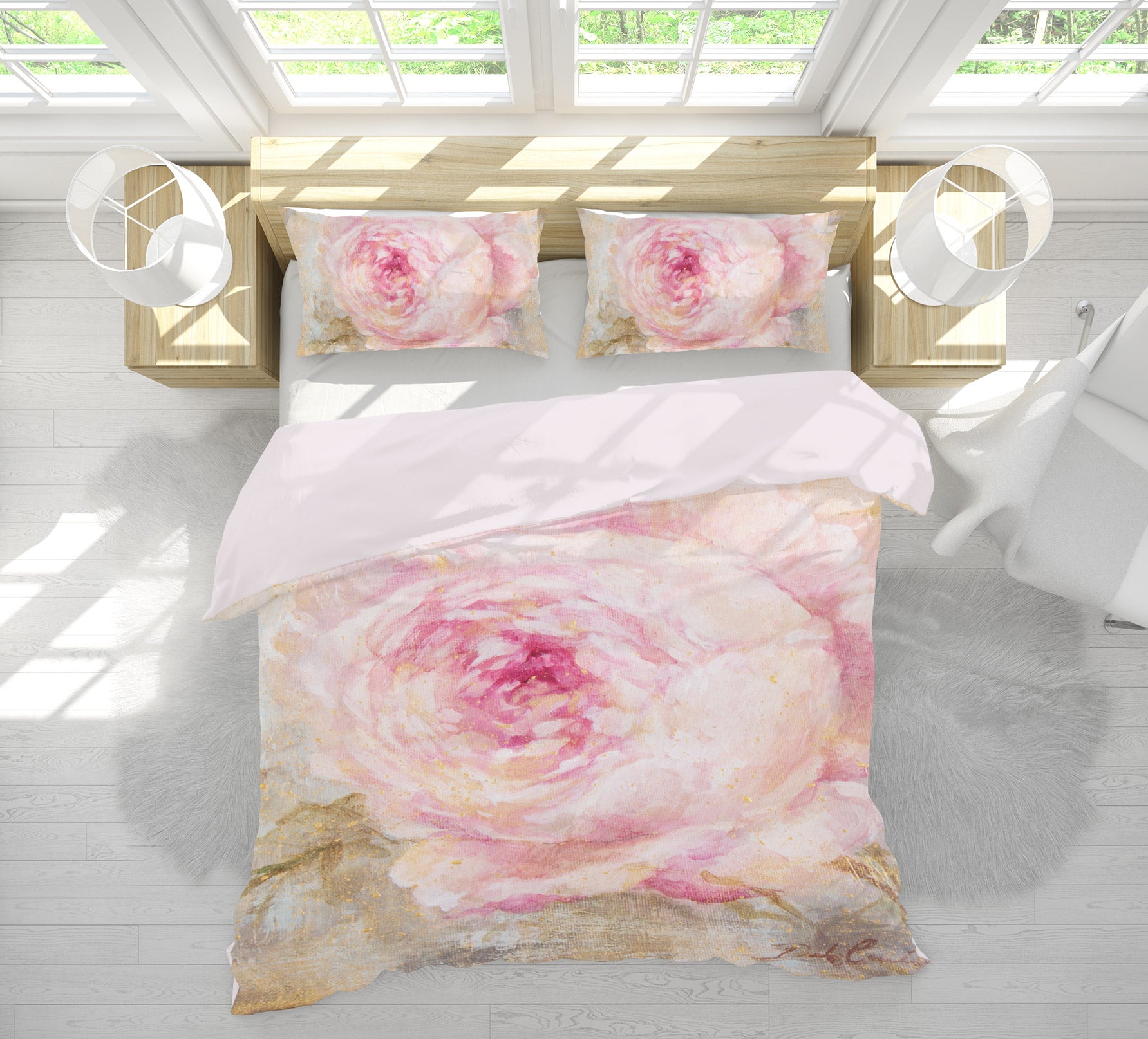 3D Pink Flower 2132 Debi Coules Bedding Bed Pillowcases Quilt