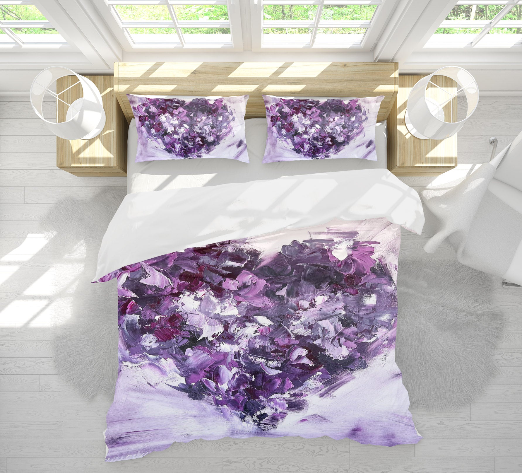 3D Purple Heart 3801 Skromova Marina Bedding Bed Pillowcases Quilt Cover Duvet Cover
