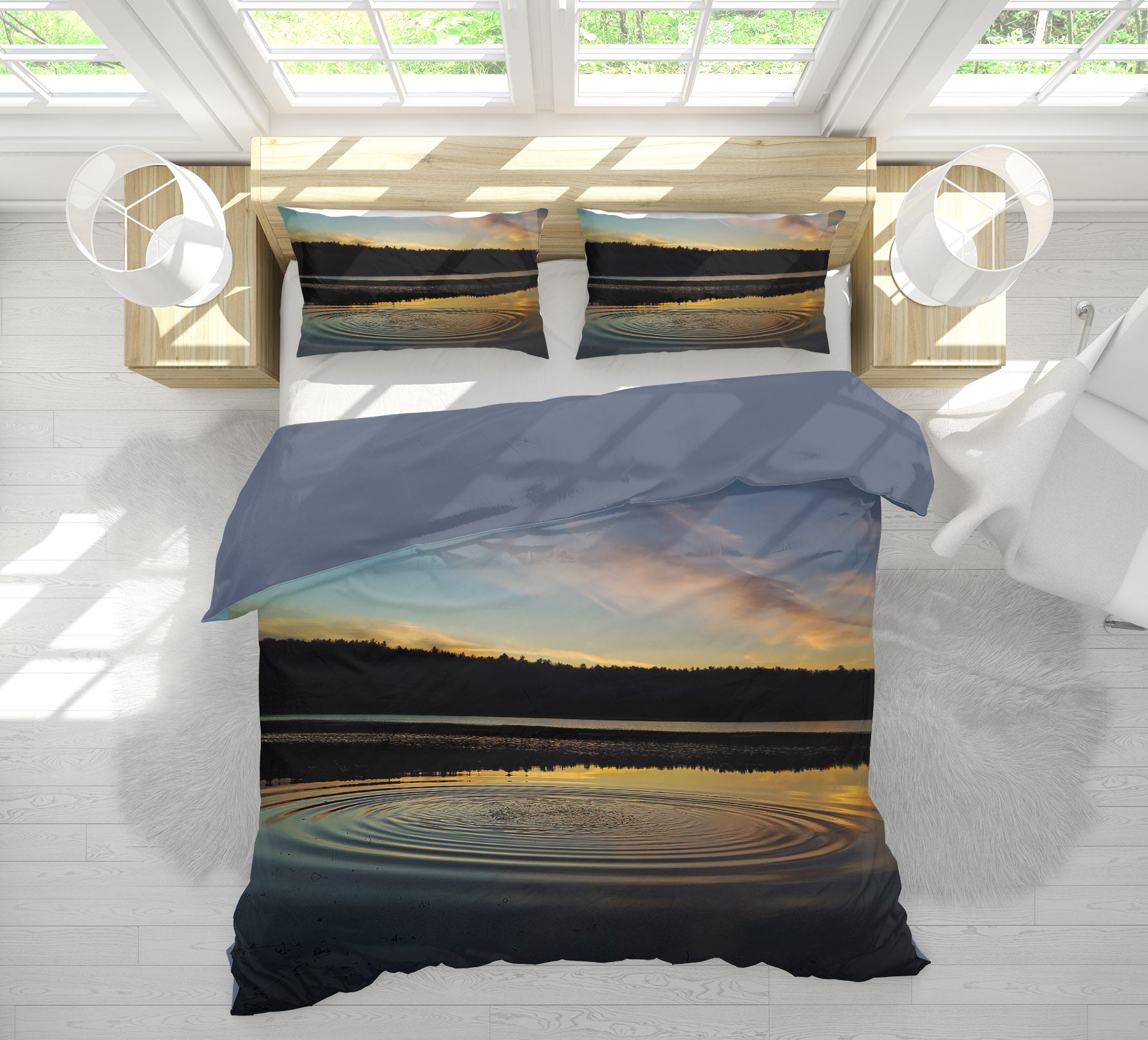3D Lake Ripples 1019 Jerry LoFaro bedding Bed Pillowcases Quilt