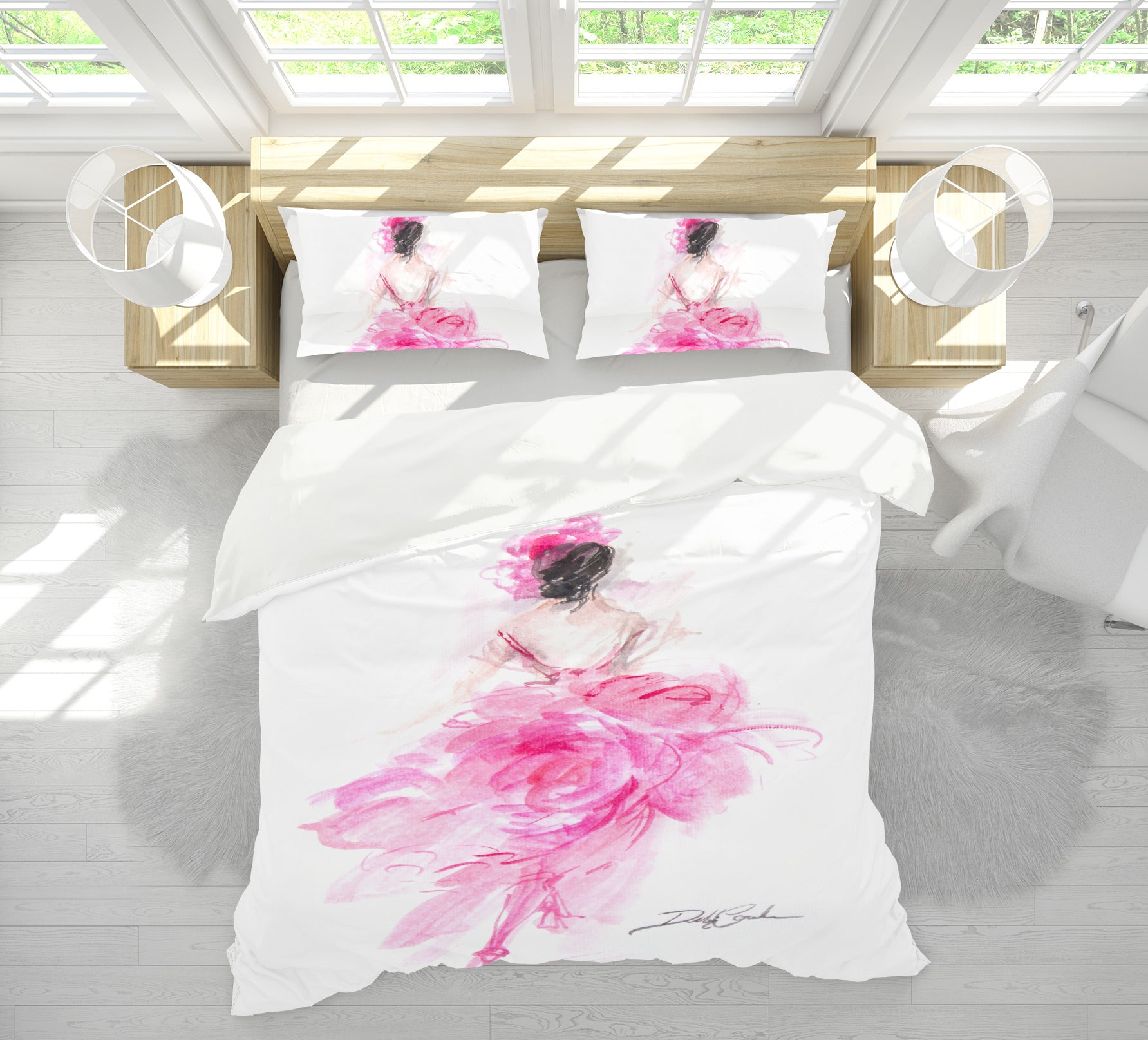 3D Pink Skirt Girl 2118 Debi Coules Bedding Bed Pillowcases Quilt