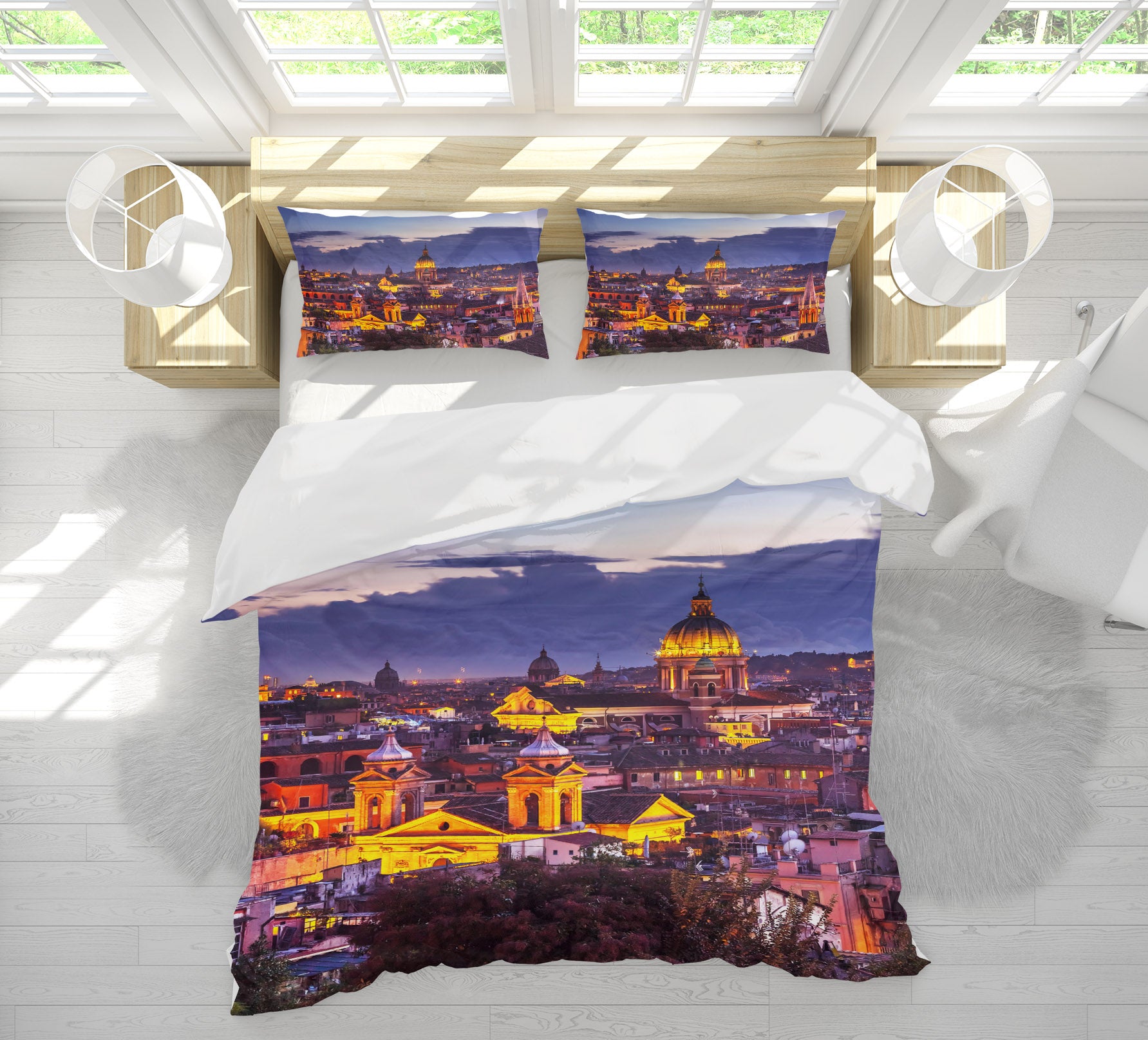 3D Night Lights Building 8618 Assaf Frank Bedding Bed Pillowcases Quilt