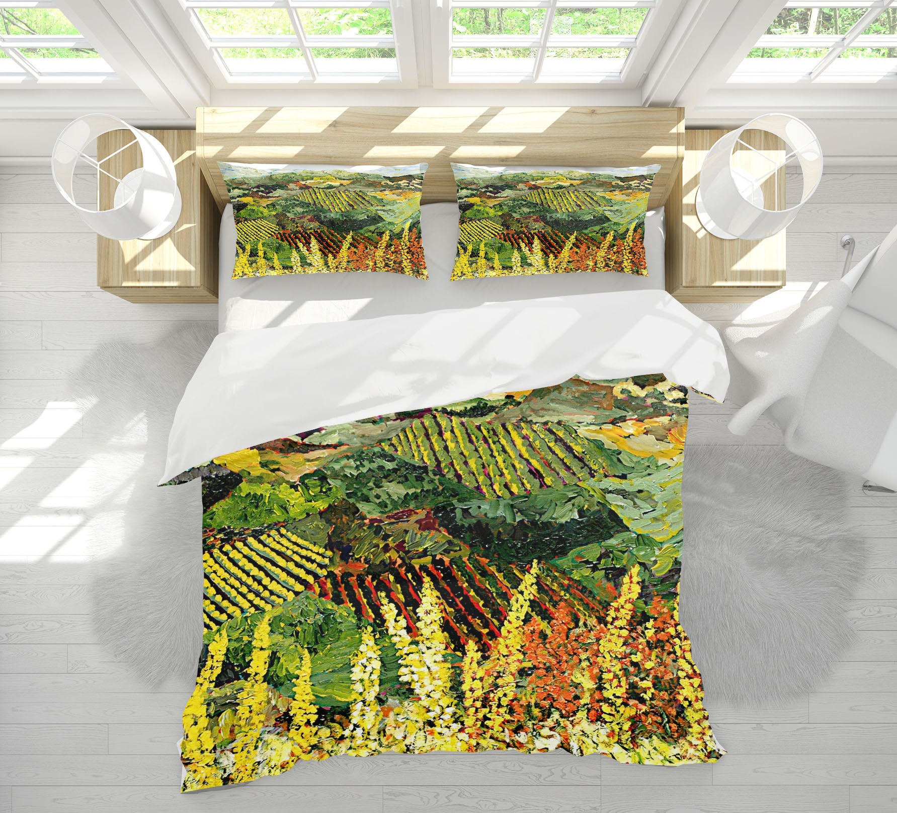 3D Flower Field 2006 Allan P. Friedlander Bedding Bed Pillowcases Quilt