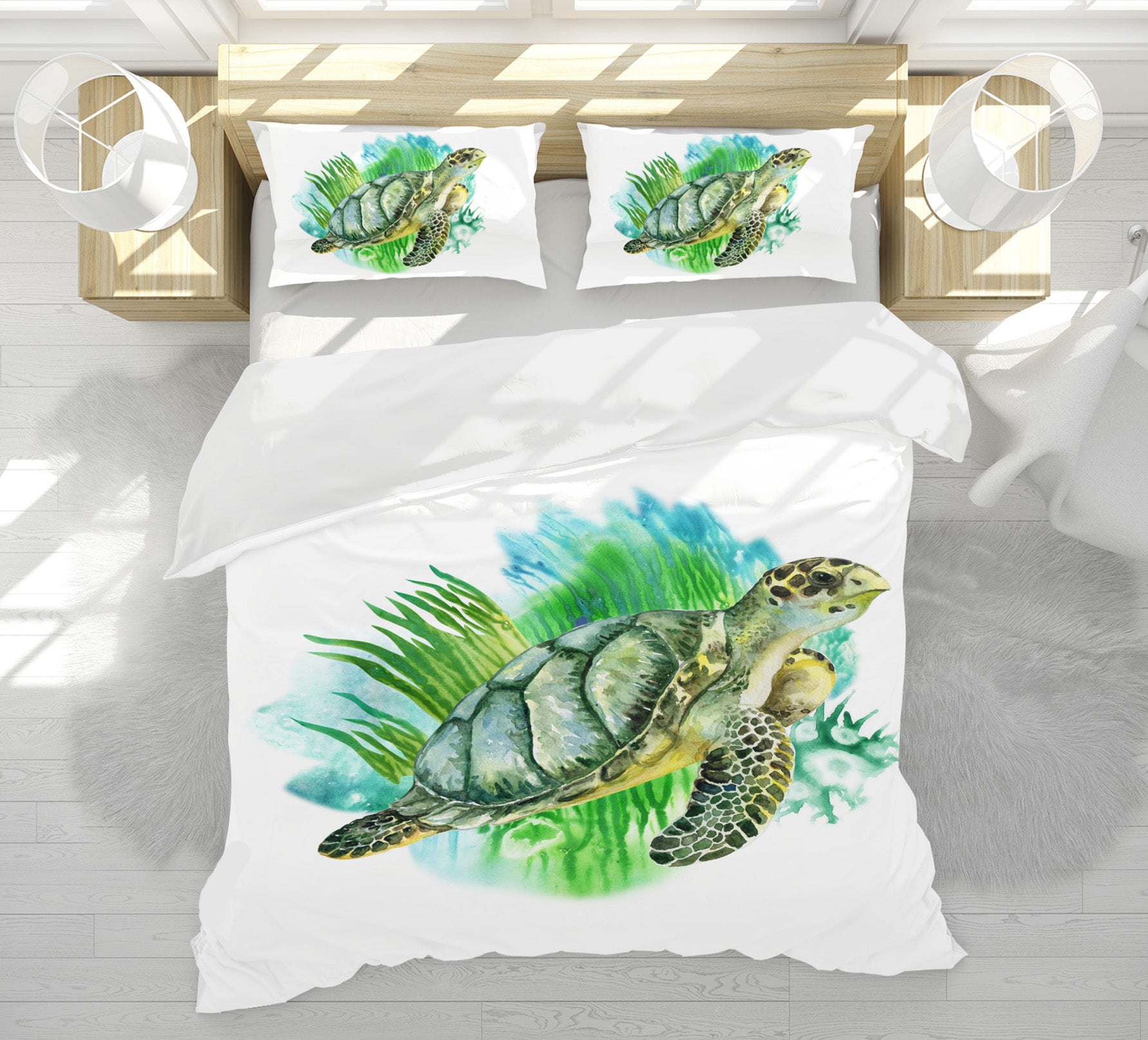 3D Grass Tortoise 64025 Bed Pillowcases Quilt