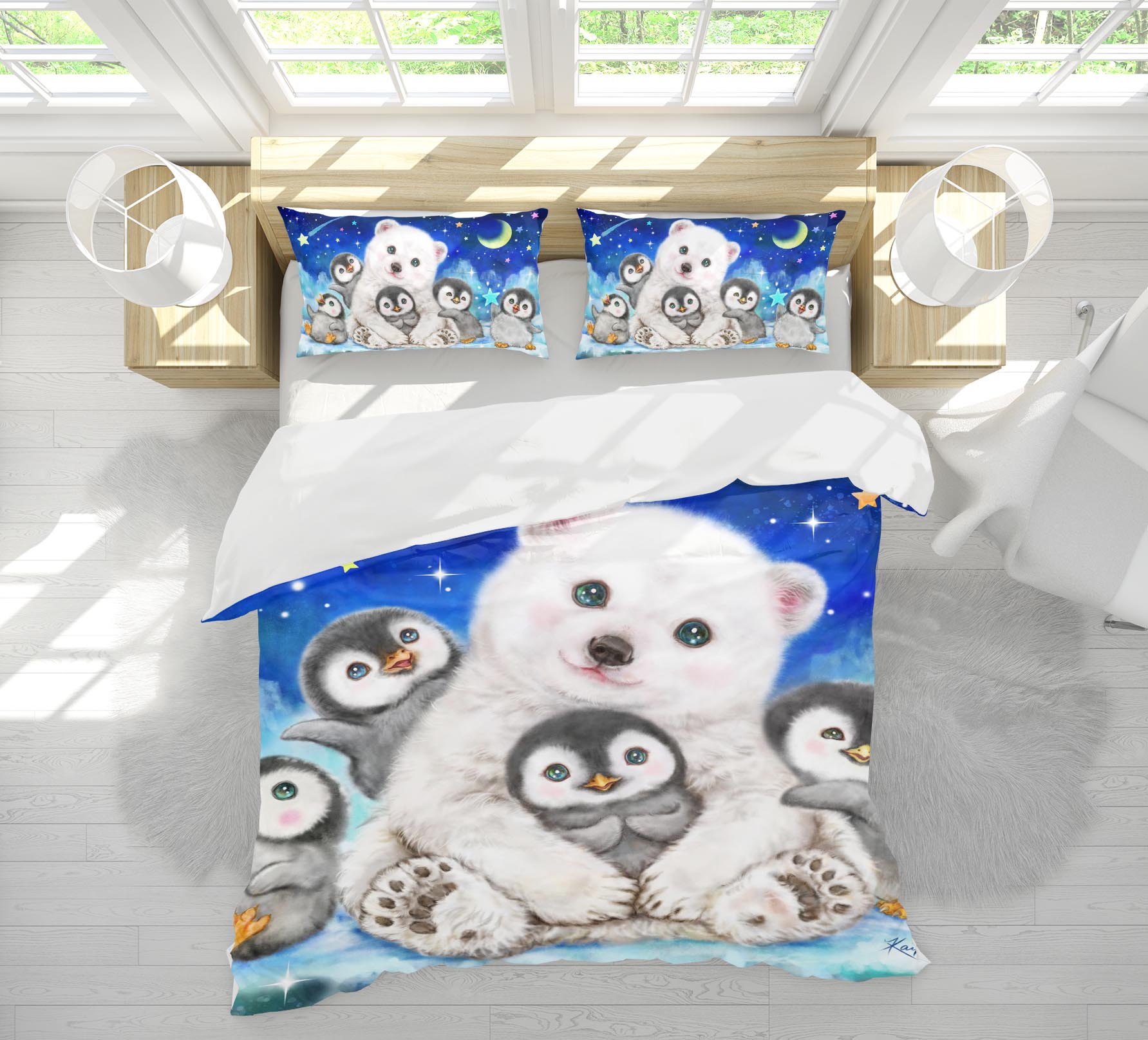 3D Cute Bear Penguin 5951 Kayomi Harai Bedding Bed Pillowcases Quilt Cover Duvet Cover