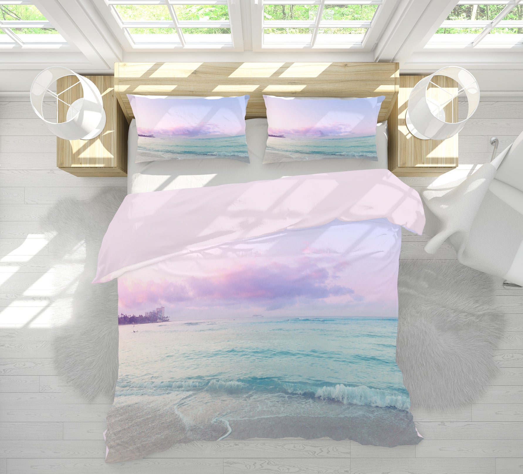 3D Purple Clouds 2004 Noirblanc777 Bedding Bed Pillowcases Quilt