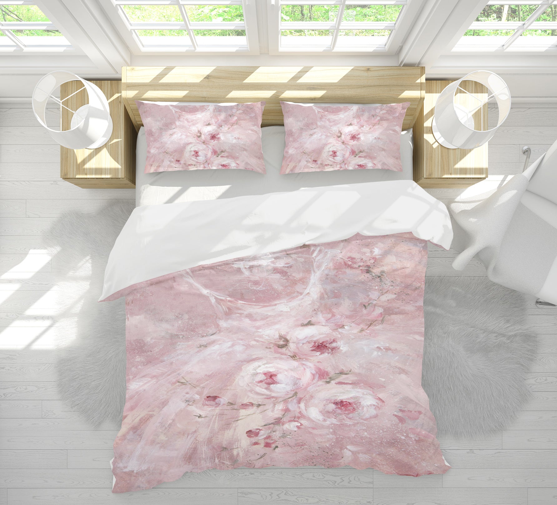 3D Pink Rose Skirt 2042 Debi Coules Bedding Bed Pillowcases Quilt