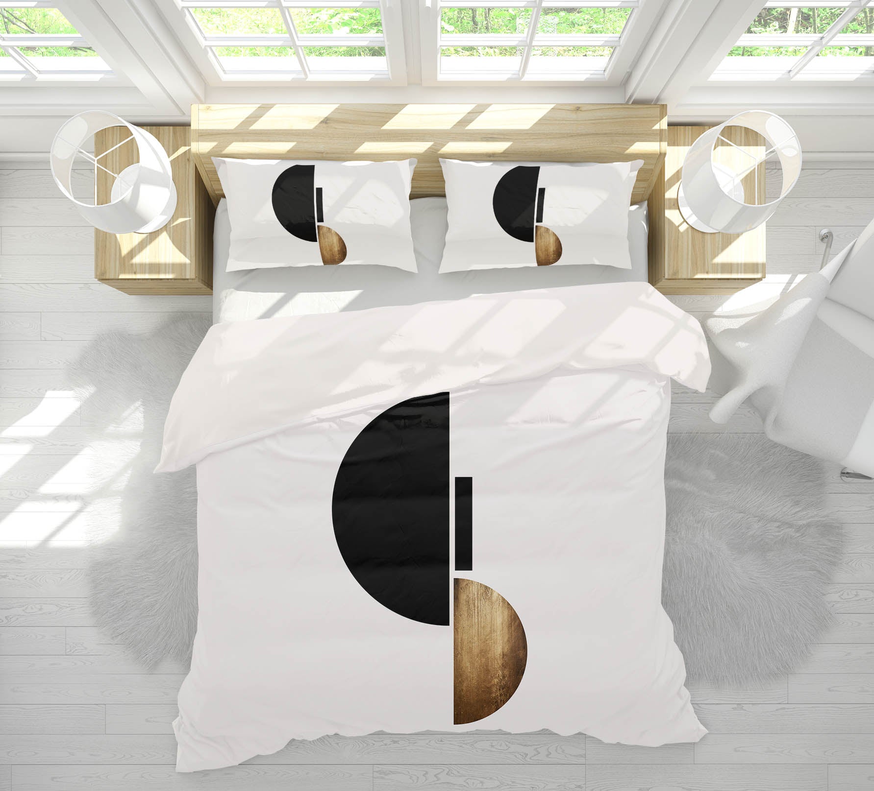 3D Black Semicircle 210 Boris Draschoff Bedding Bed Pillowcases Quilt