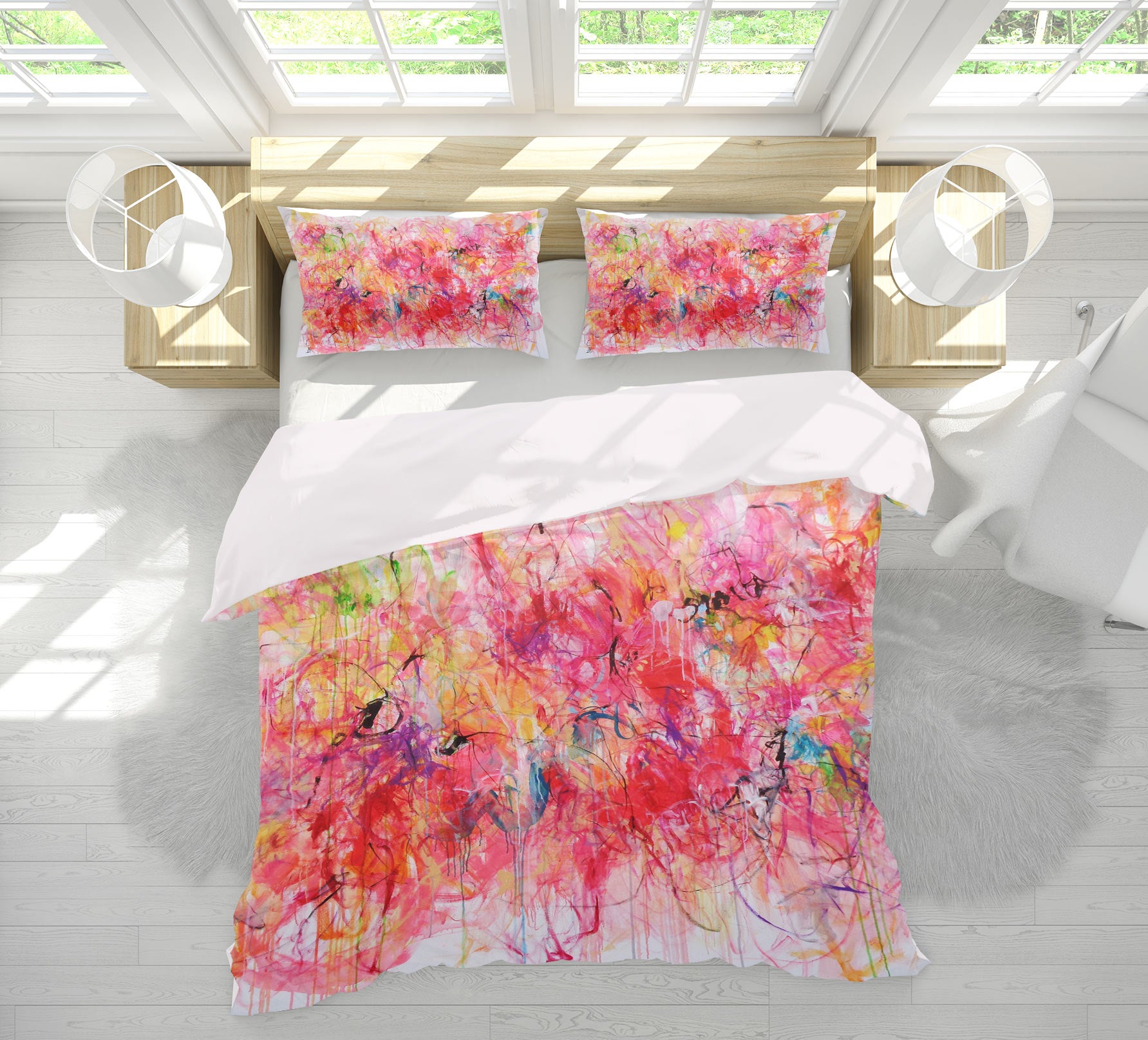 3D Pink Graffiti 1125 Misako Chida Bedding Bed Pillowcases Quilt