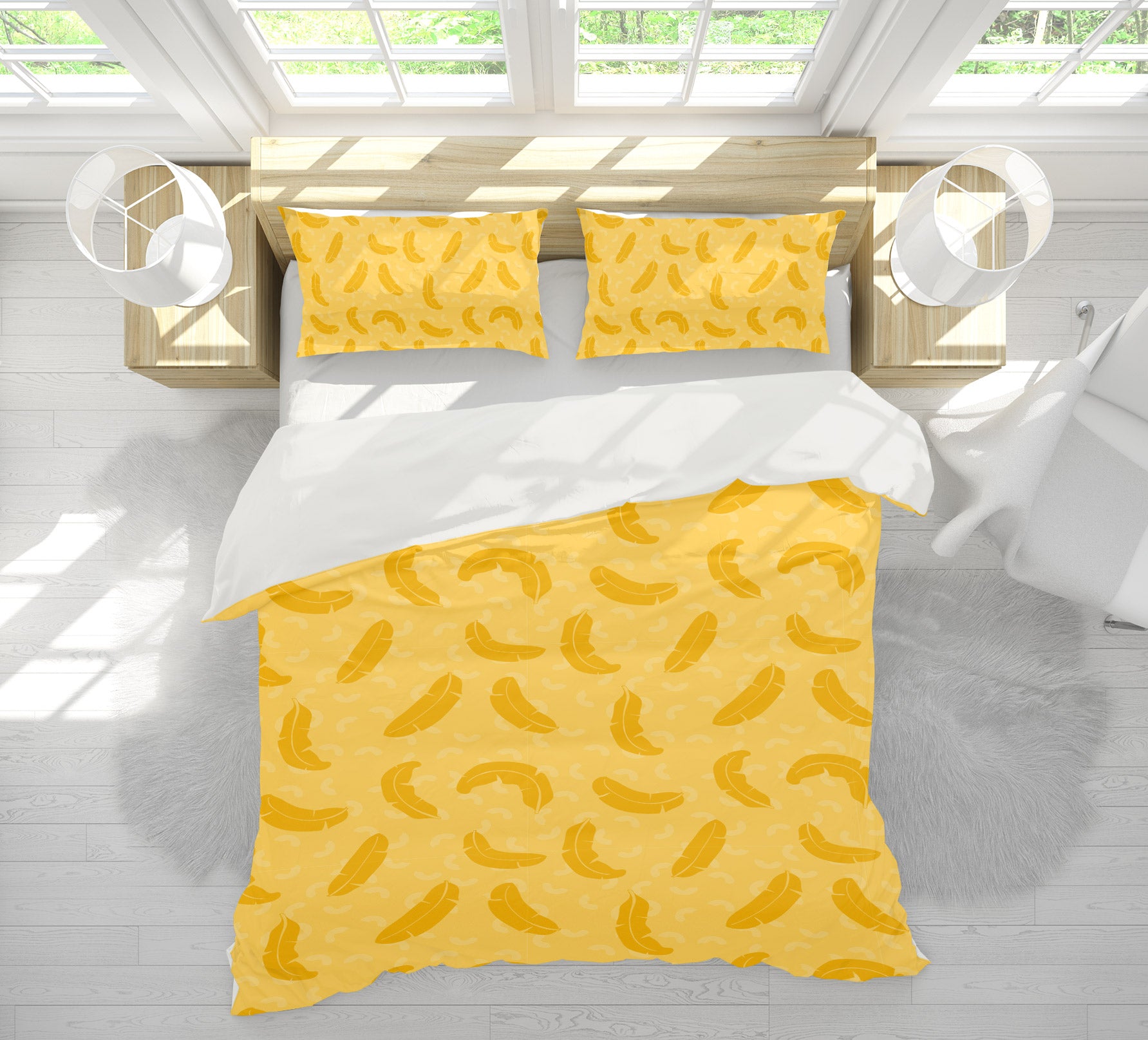 3D Yellow Feather Pattern 109112 Kashmira Jayaprakash Bedding Bed Pillowcases Quilt