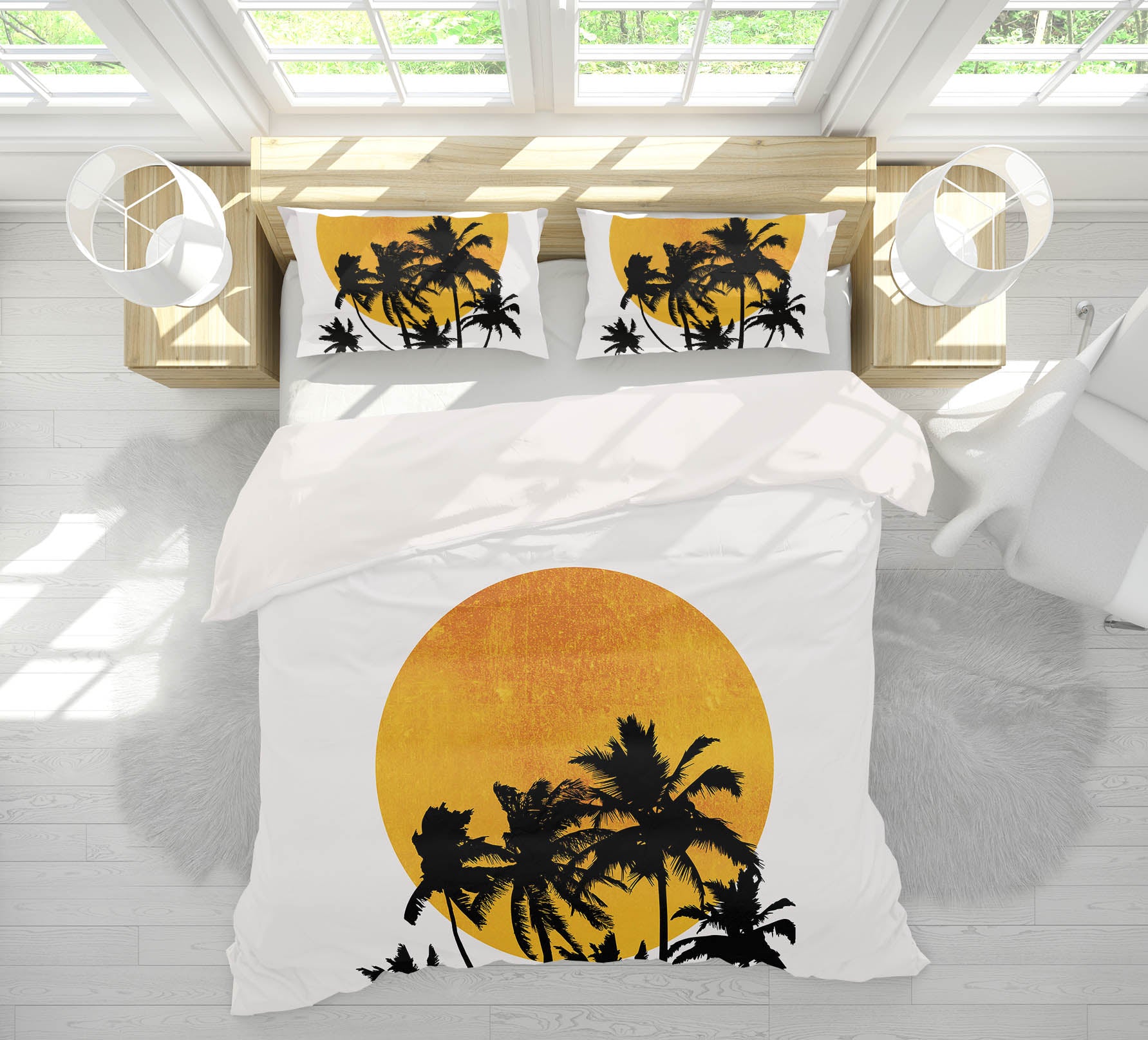 3D Yellow Moon Tree 183 Boris Draschoff Bedding Bed Pillowcases Quilt