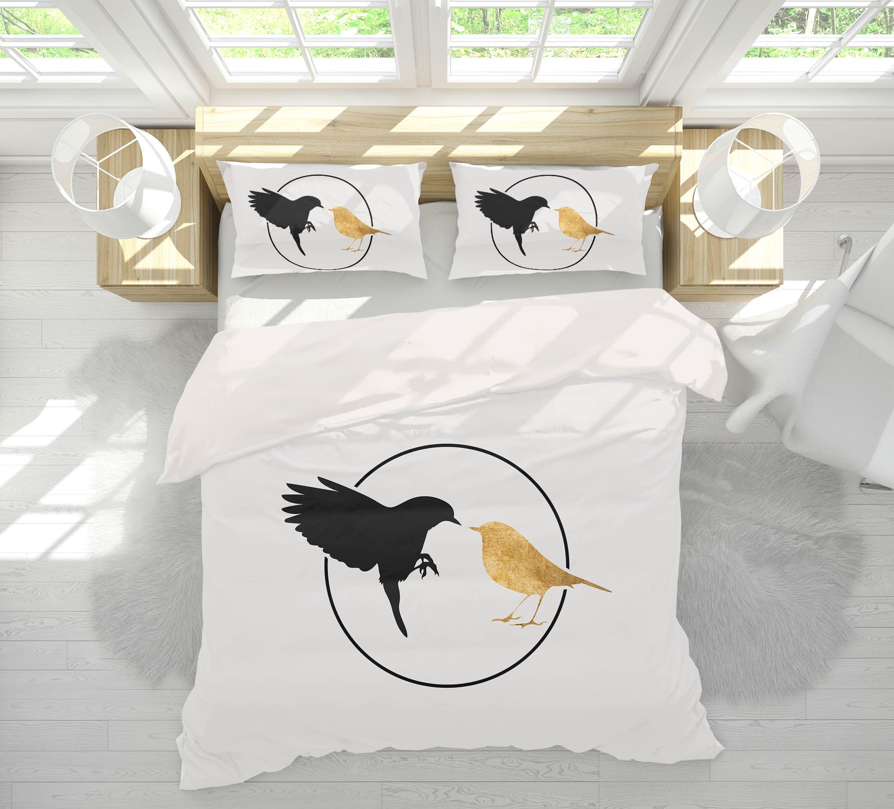3D Golden Magpie 179 Boris Draschoff Bedding Bed Pillowcases Quilt