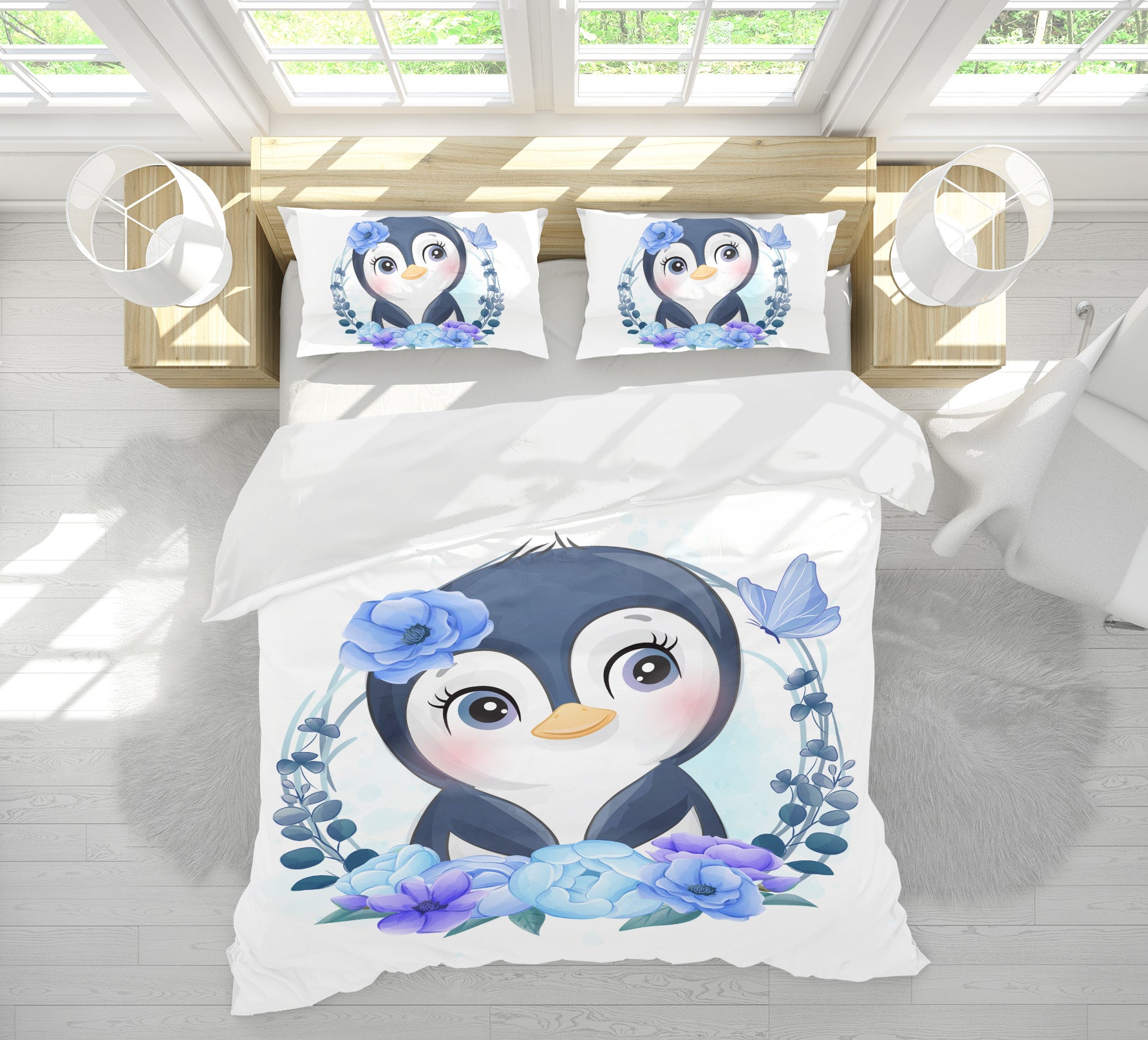 3D Penguin 63235 Bed Pillowcases Quilt
