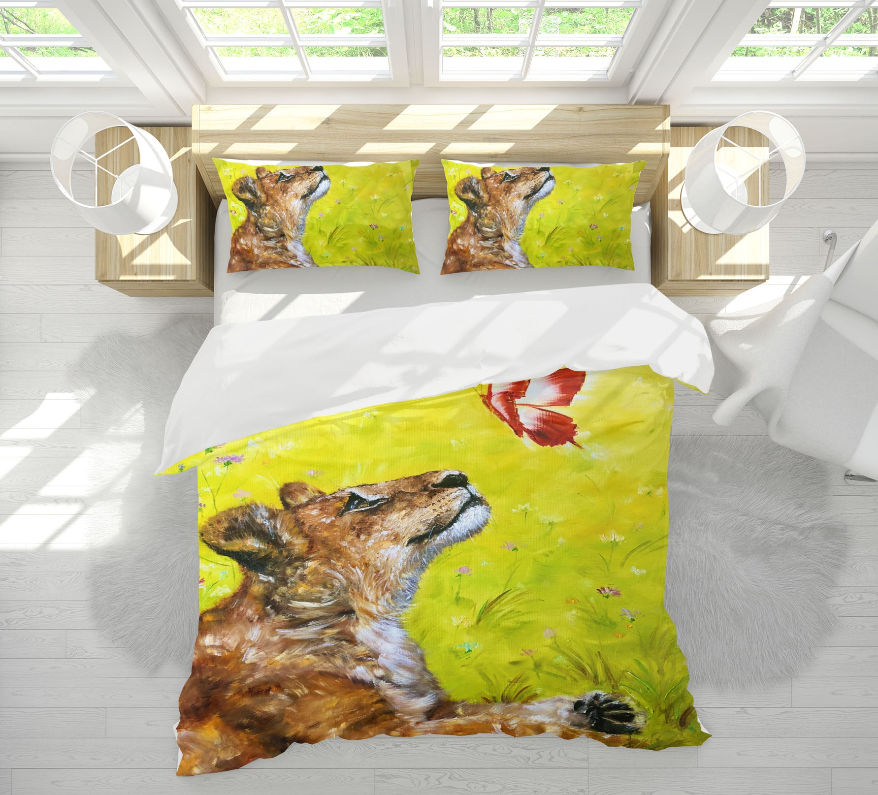 3D Lion Butterfly 577 Skromova Marina Bedding Bed Pillowcases Quilt