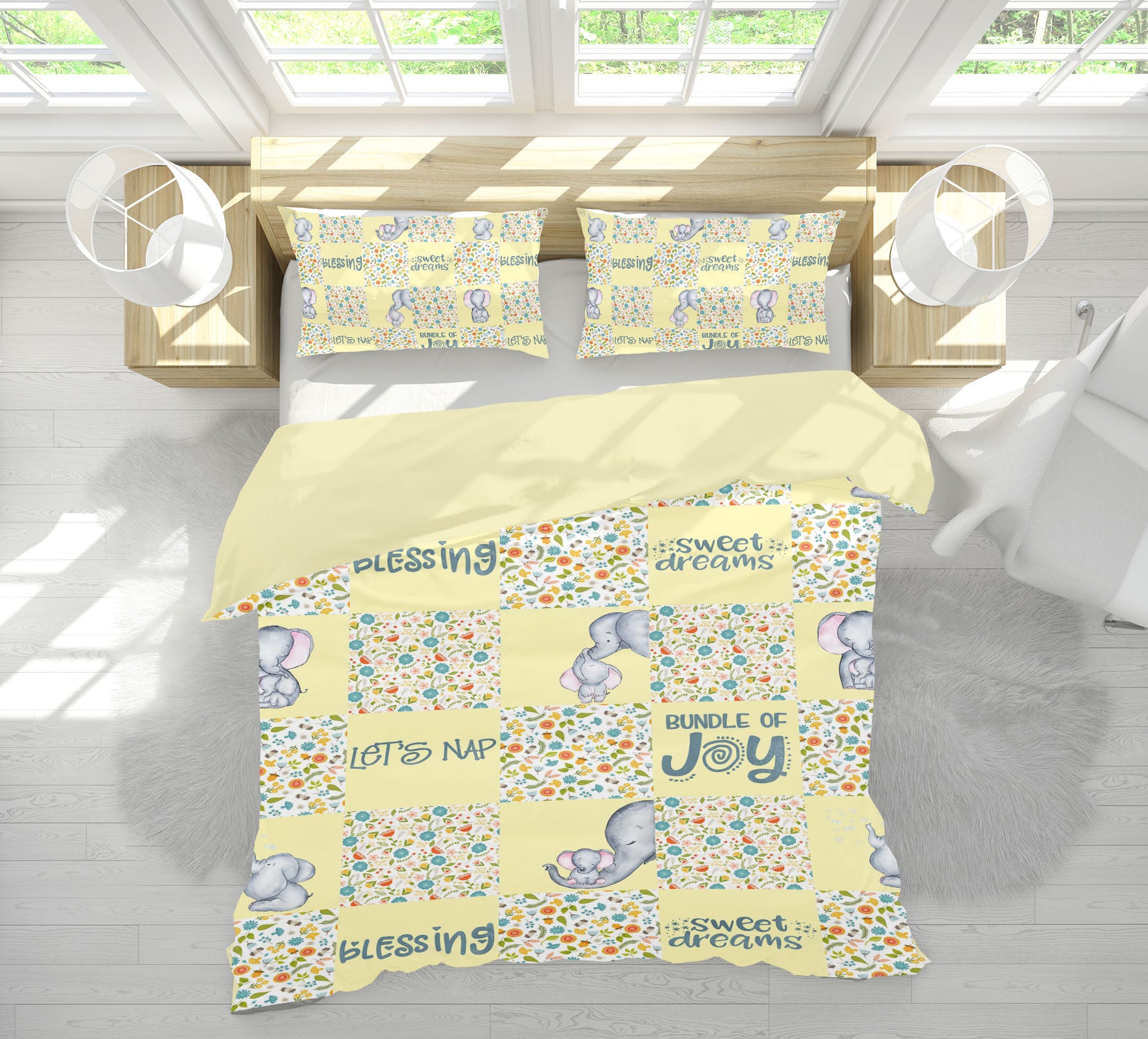 3D Elephant Pattern 239 Uta Naumann Bedding Bed Pillowcases Quilt