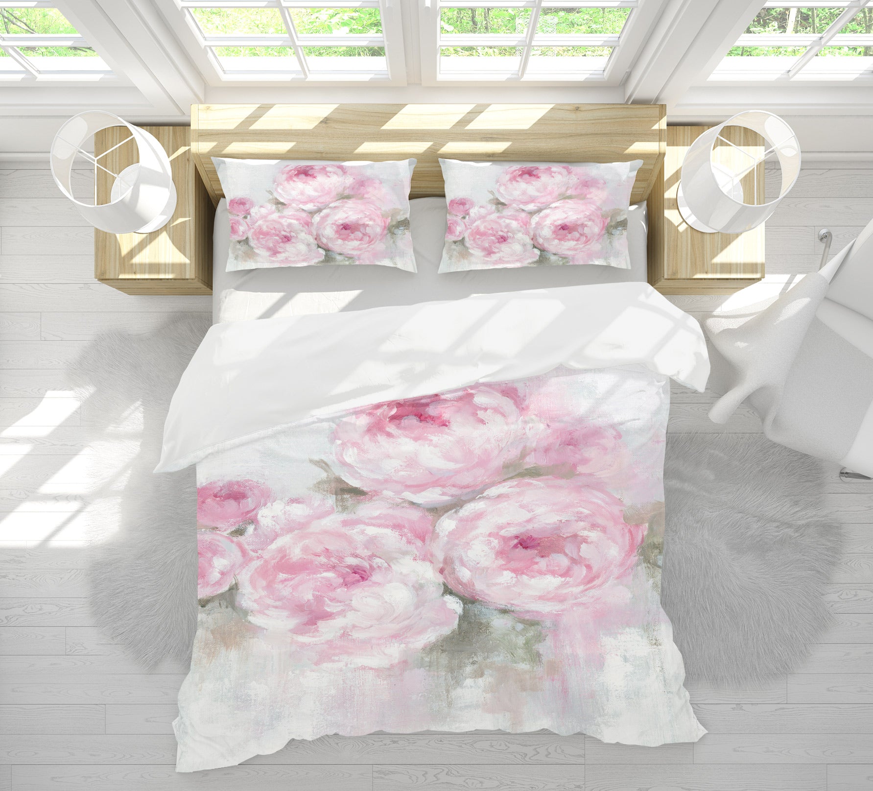 3D Light Pink Rose 2123 Debi Coules Bedding Bed Pillowcases Quilt