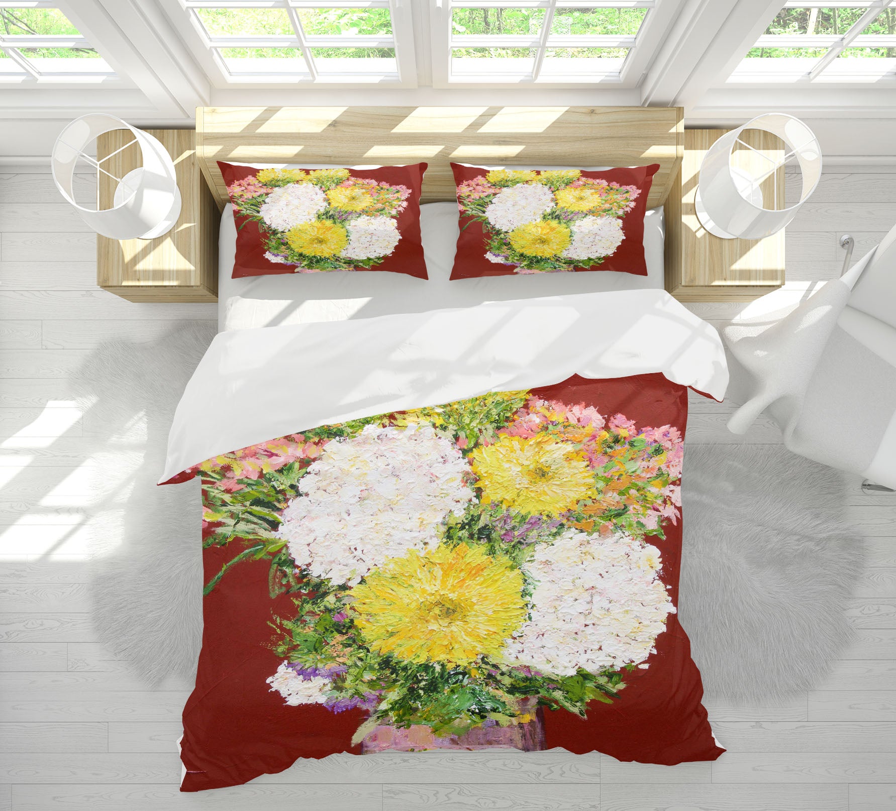 3D Paint Chrysanthemum 1090 Allan P. Friedlander Bedding Bed Pillowcases Quilt