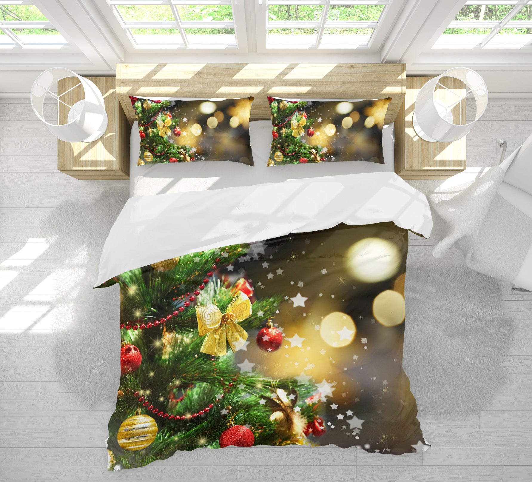3D Tree Bowknot 53031 Christmas Quilt Duvet Cover Xmas Bed Pillowcases