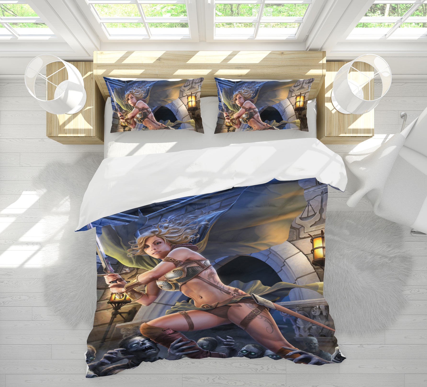 3D Female Warrior 4099 Tom Wood Bedding Bed Pillowcases Quilt