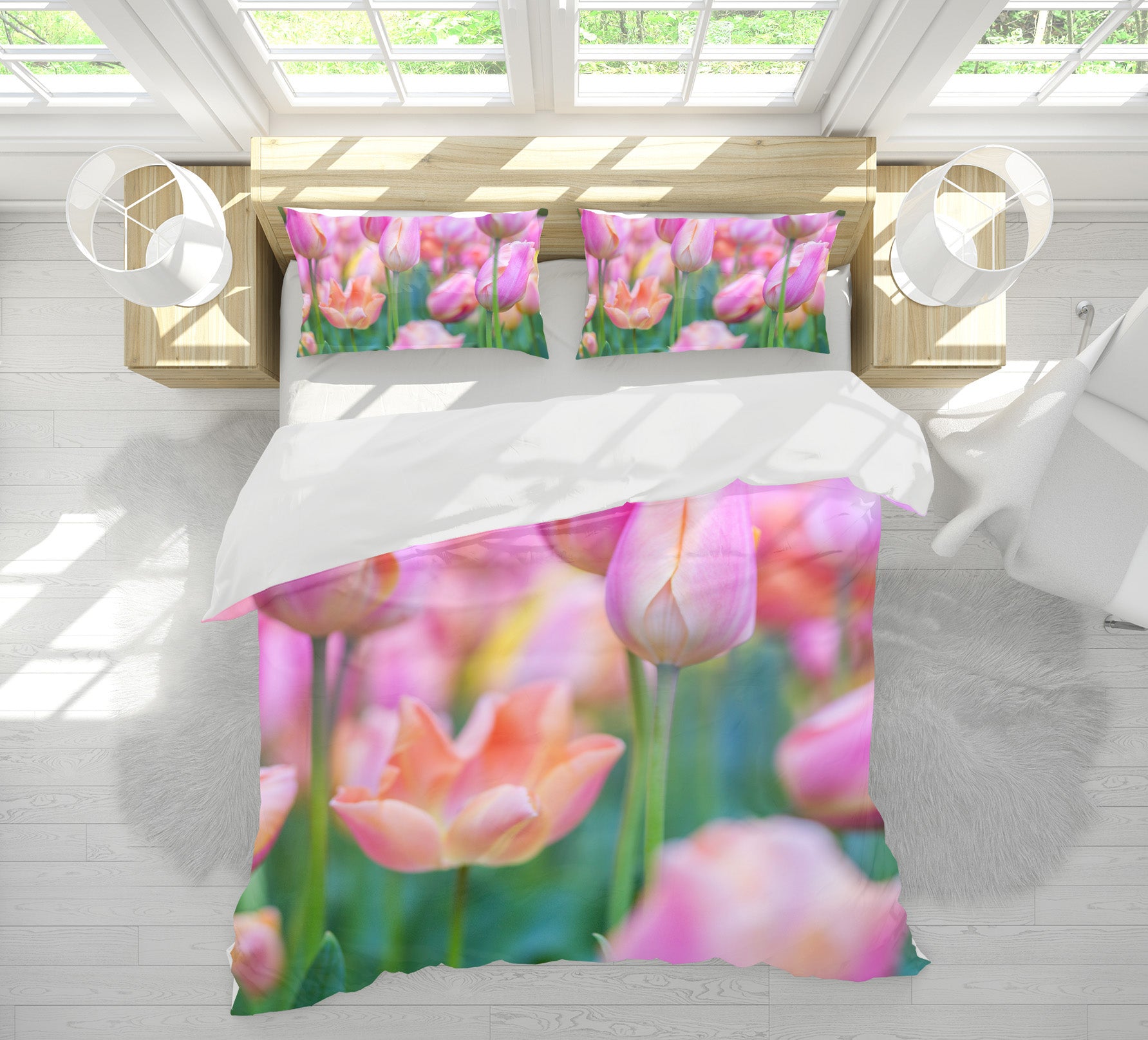 3D Pink Flower Bush 8642 Assaf Frank Bedding Bed Pillowcases Quilt