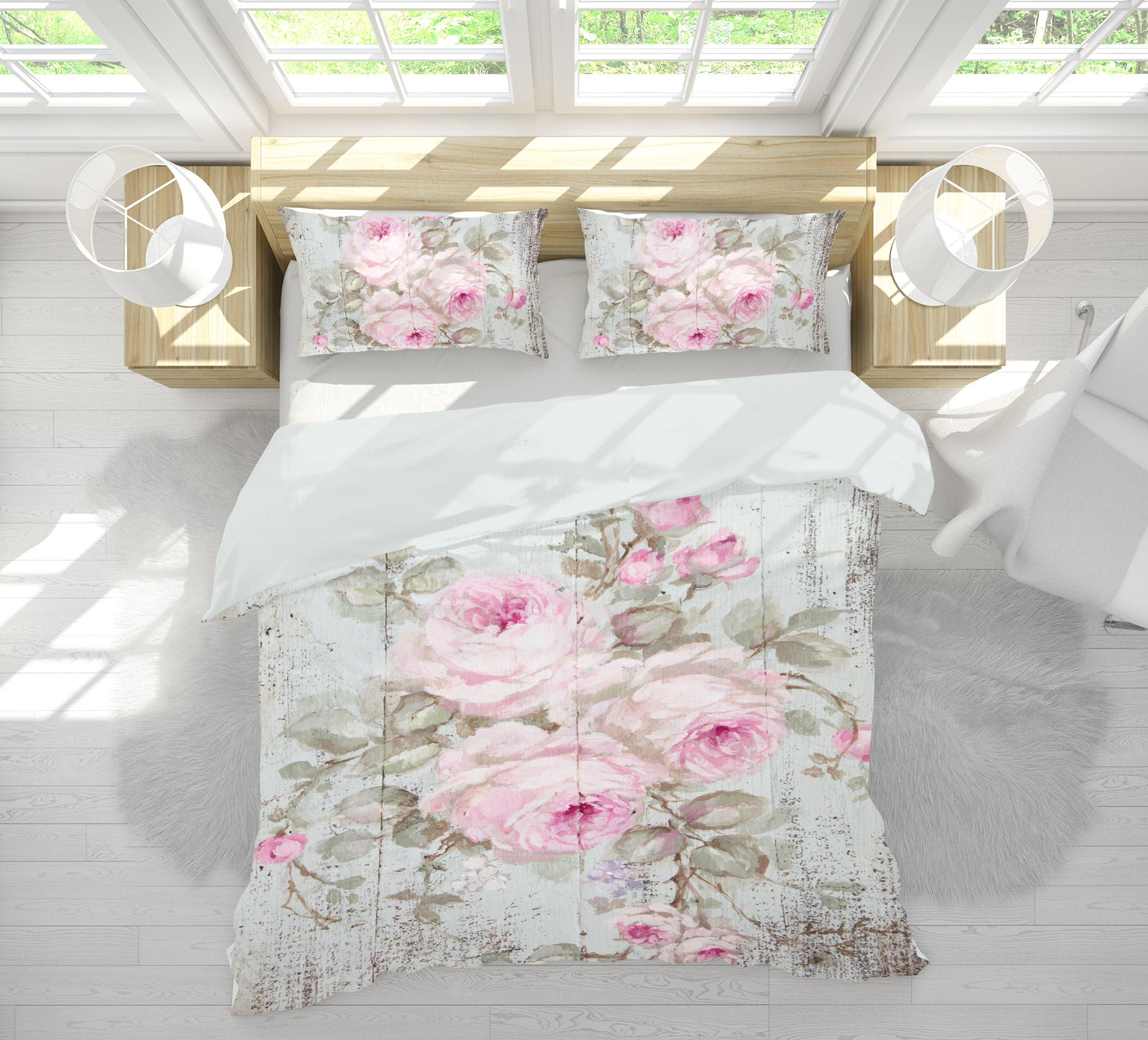 3D Light Pink Flower Bush 2106 Debi Coules Bedding Bed Pillowcases Quilt