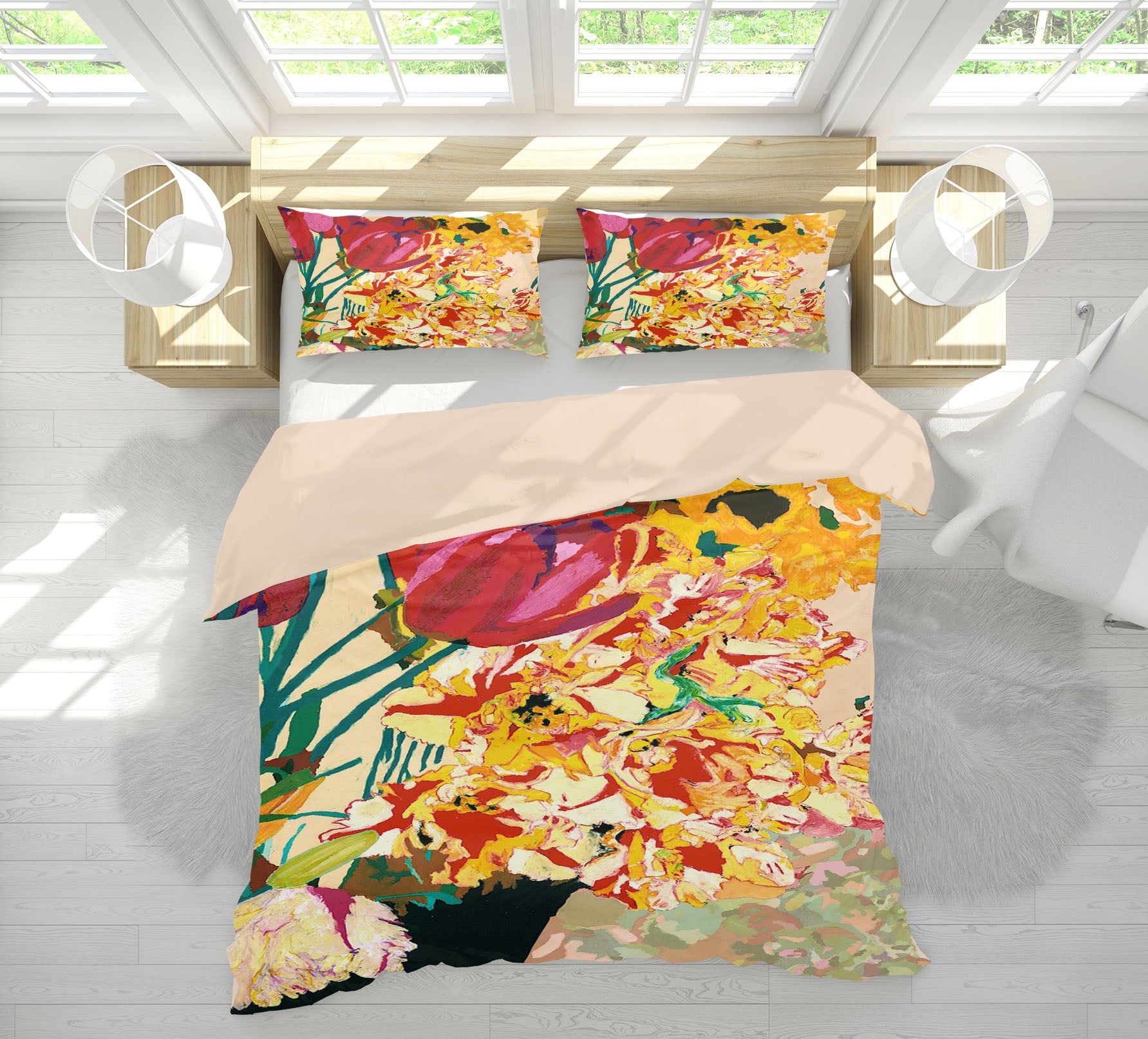 3D Yellow Flower Blossom 1169 Allan P. Friedlander Bedding Bed Pillowcases Quilt
