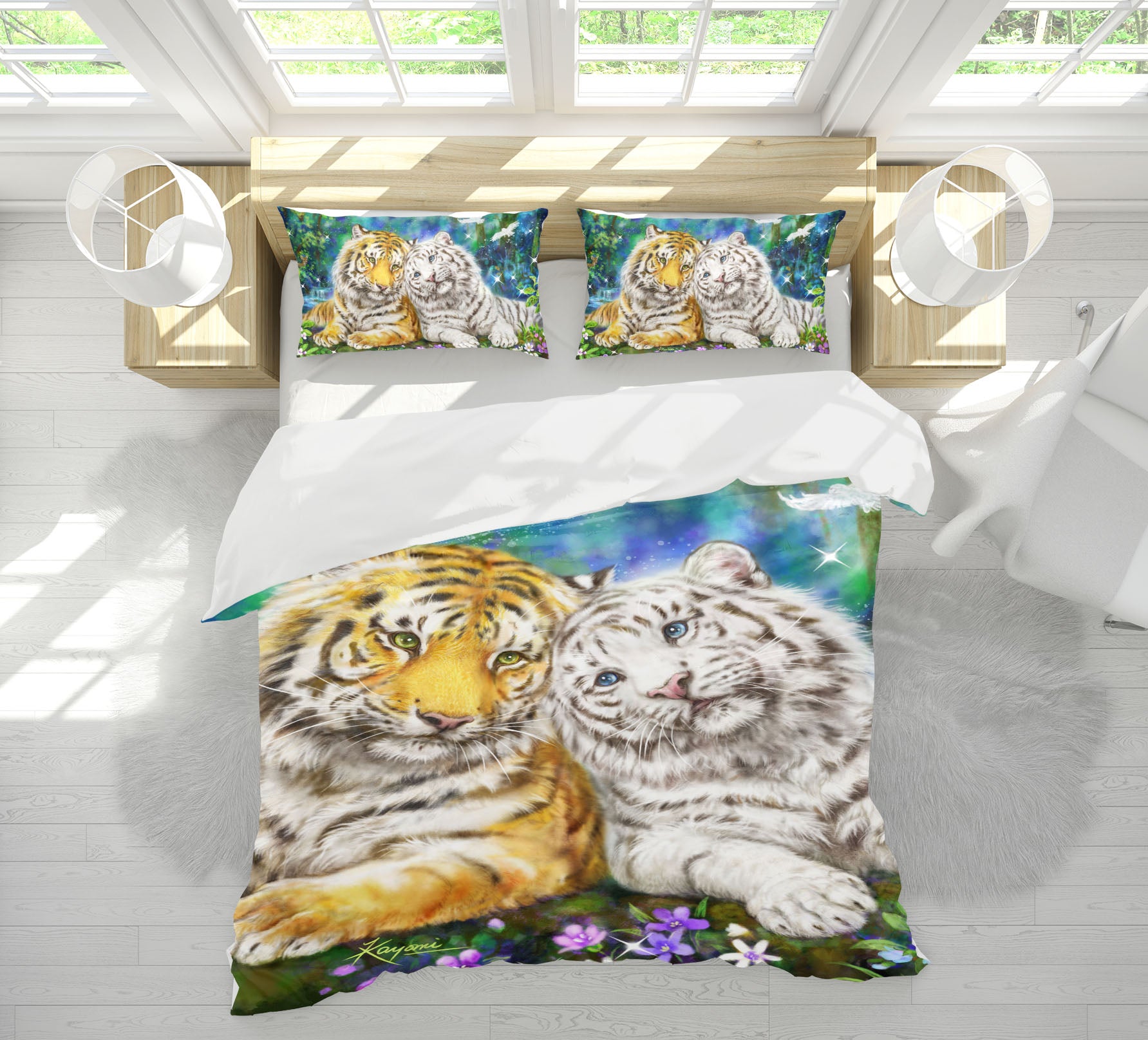 3D Tiger Friend 5944 Kayomi Harai Bedding Bed Pillowcases Quilt Cover Duvet Cover