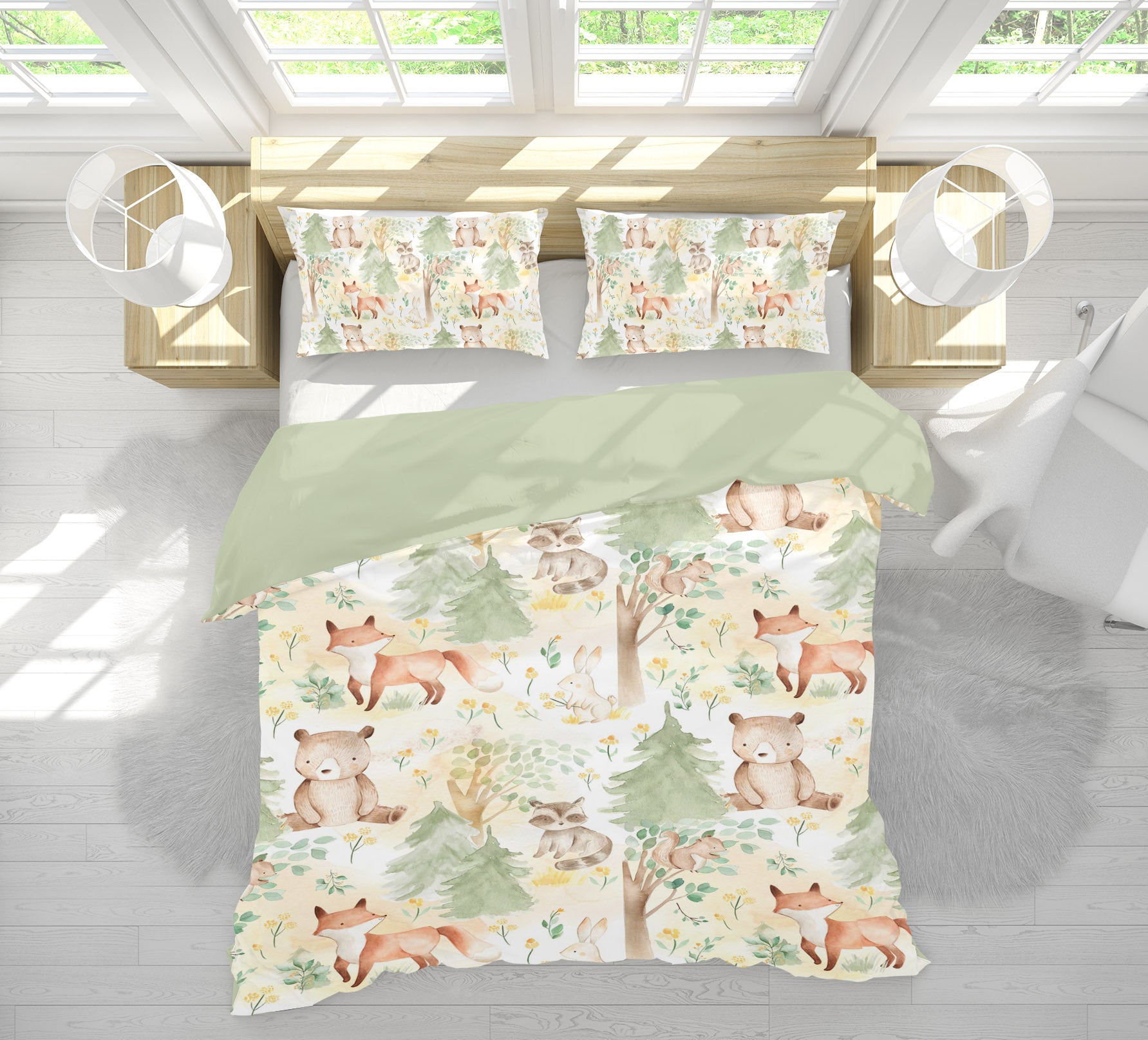 3D Fox Bear Tree 224 Uta Naumann Bedding Bed Pillowcases Quilt